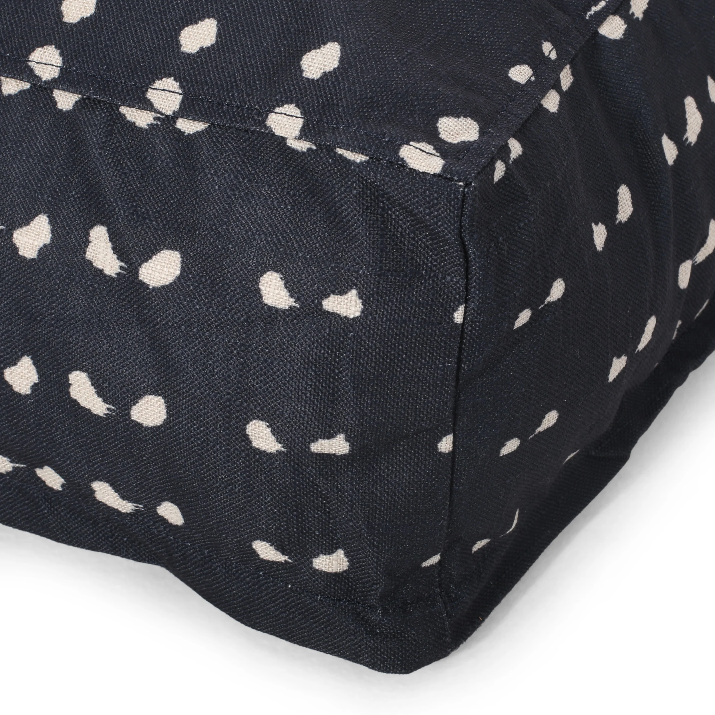 Pates Ivey Boho Fabric Square Pouf, Dark Blue - furnishings