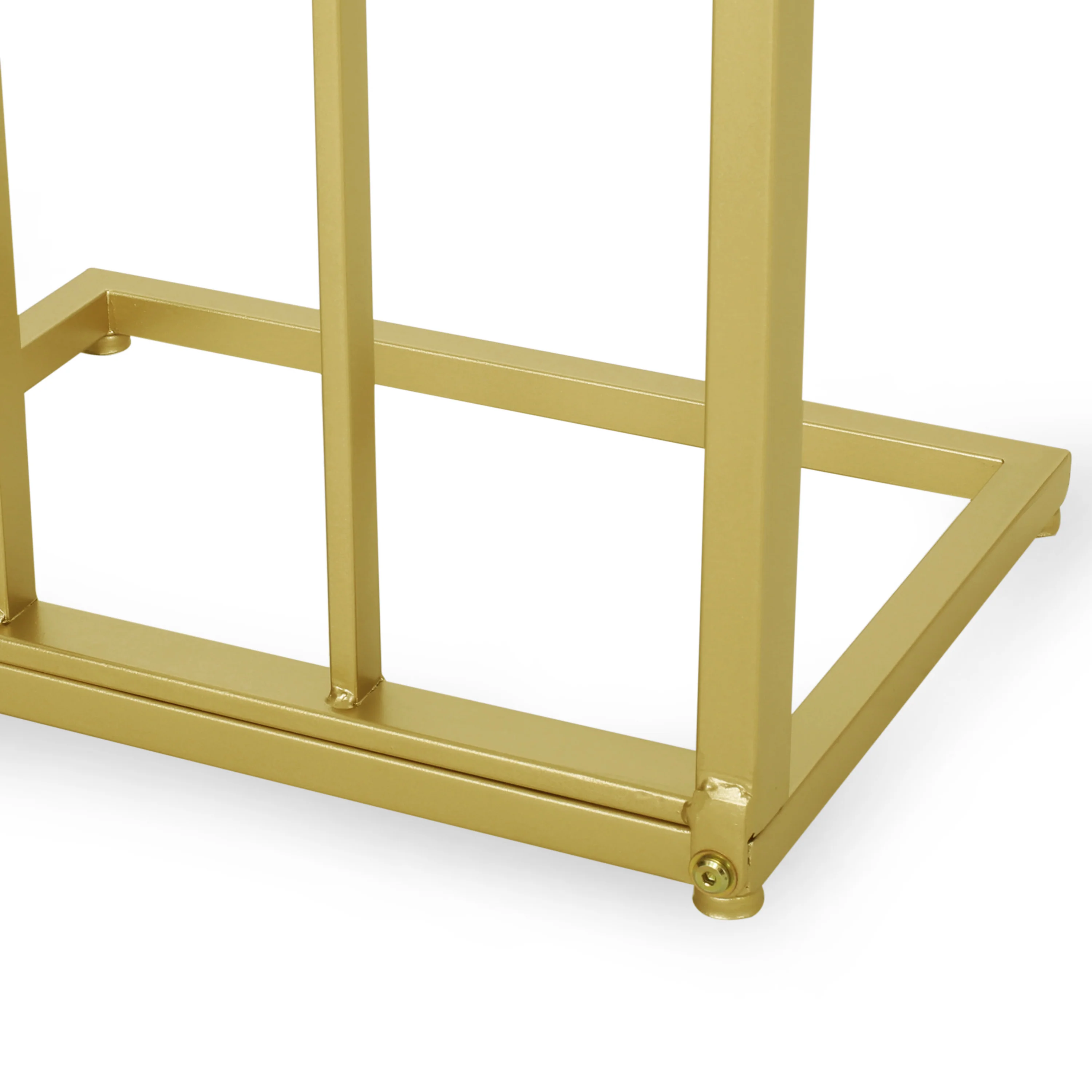 Baywinds Modern Glam C Side Table, Set of 2, White and Champagne Gold - furnishings