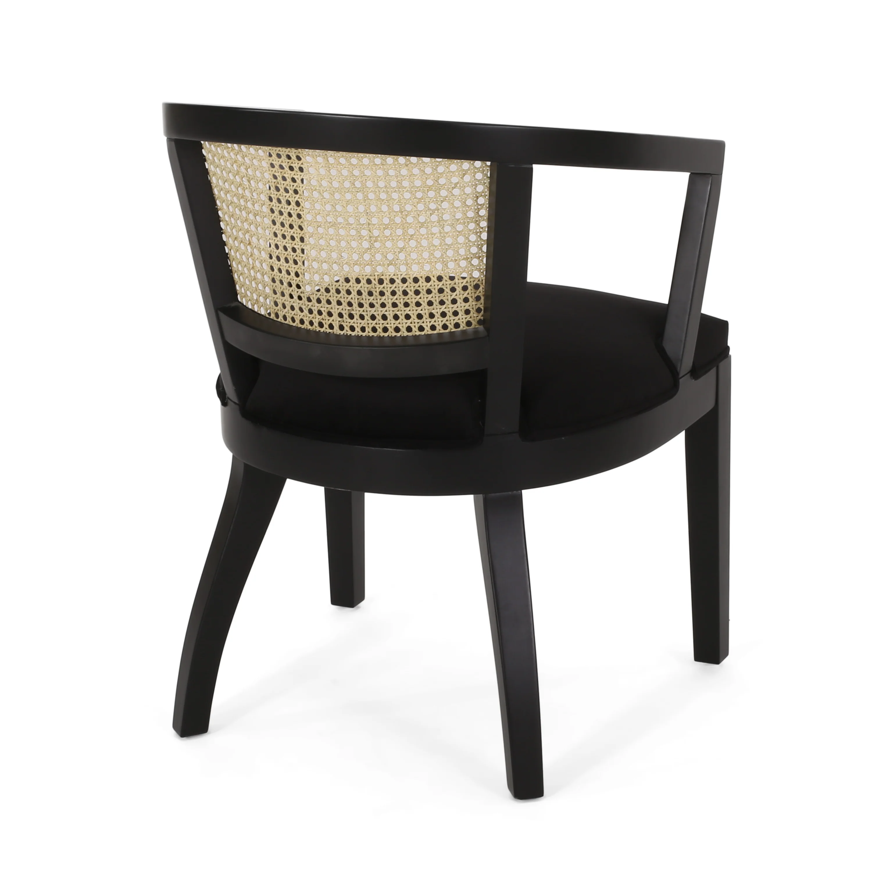 Delwood Traditional Upholstered Wood and Cane Dining Chairs, Set of 2 - furnishings