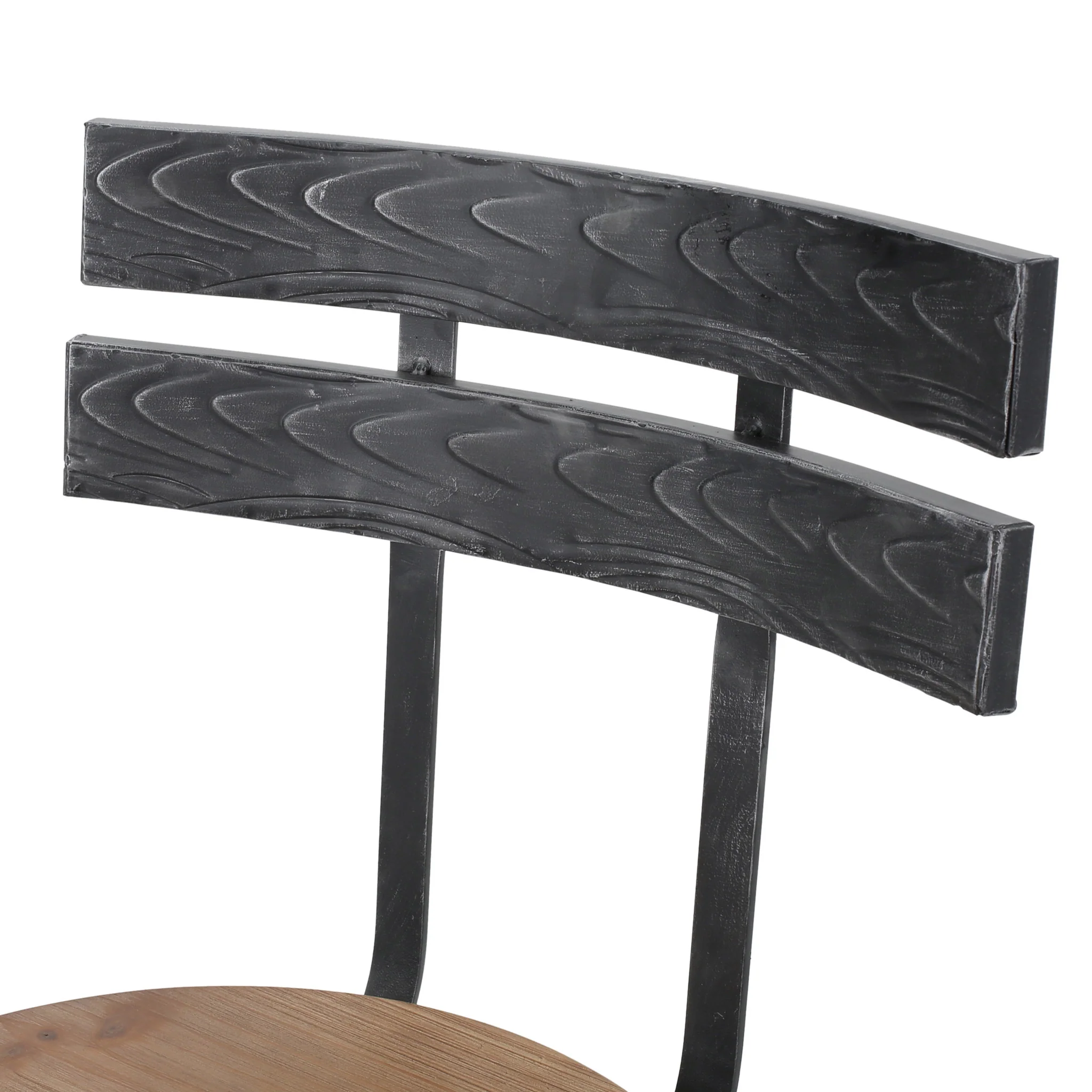 Poe Black Brush Silver Firwood Adjustable Barstool - furnishings