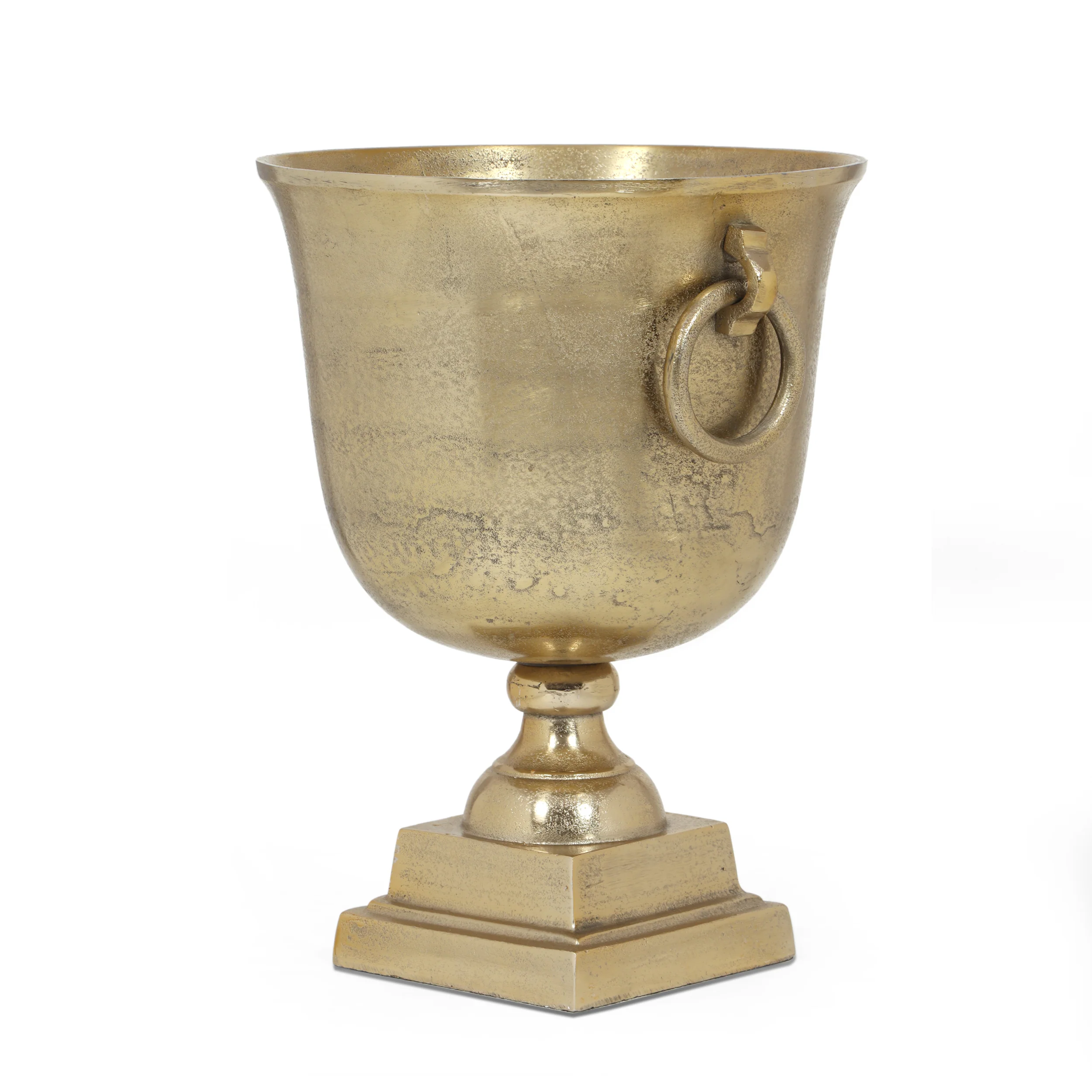 Rosher Handcrafted Aluminum Champagne Cooler, Raw Gold - furnishings