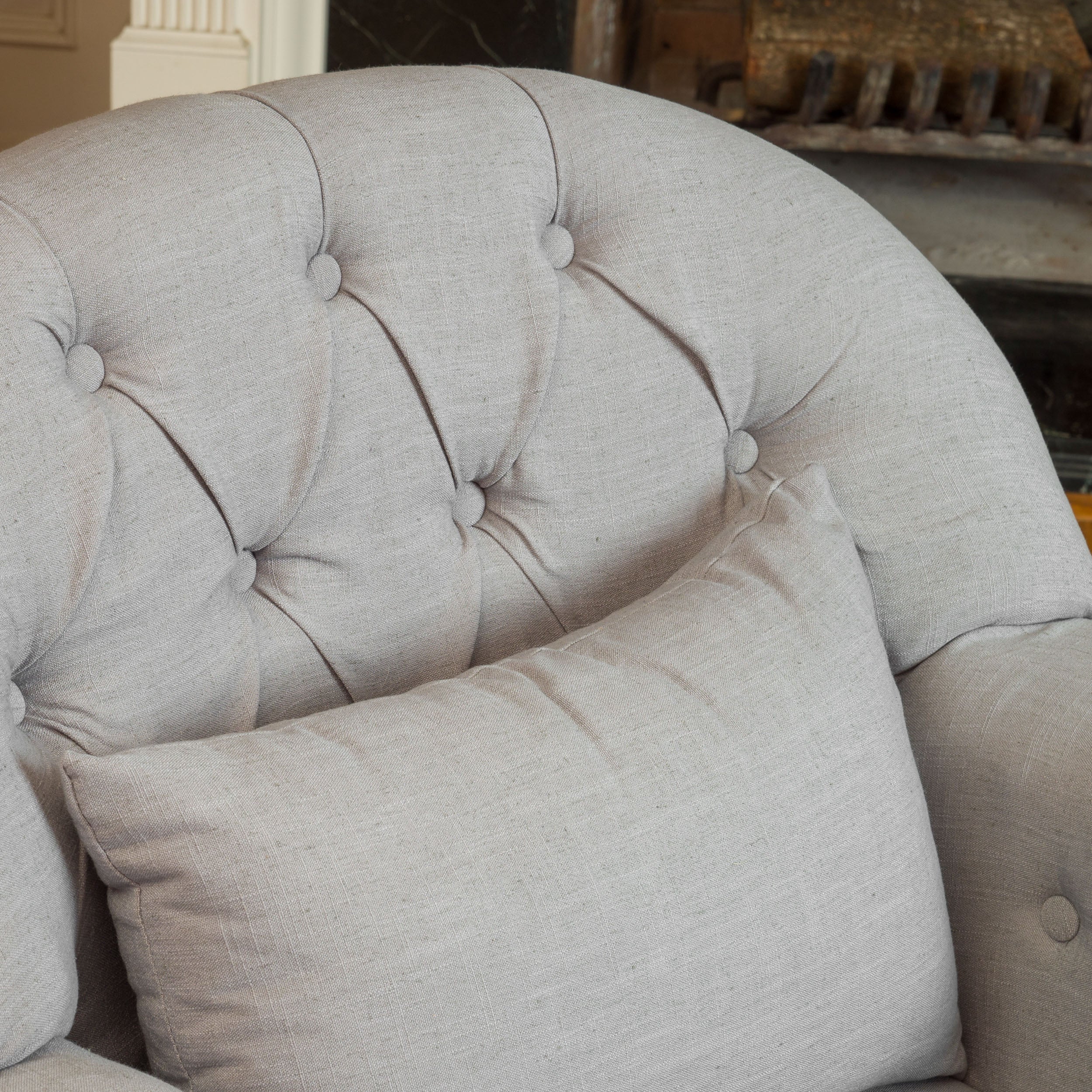 Nelson Button Tufted Fabric Armchair - furnishings