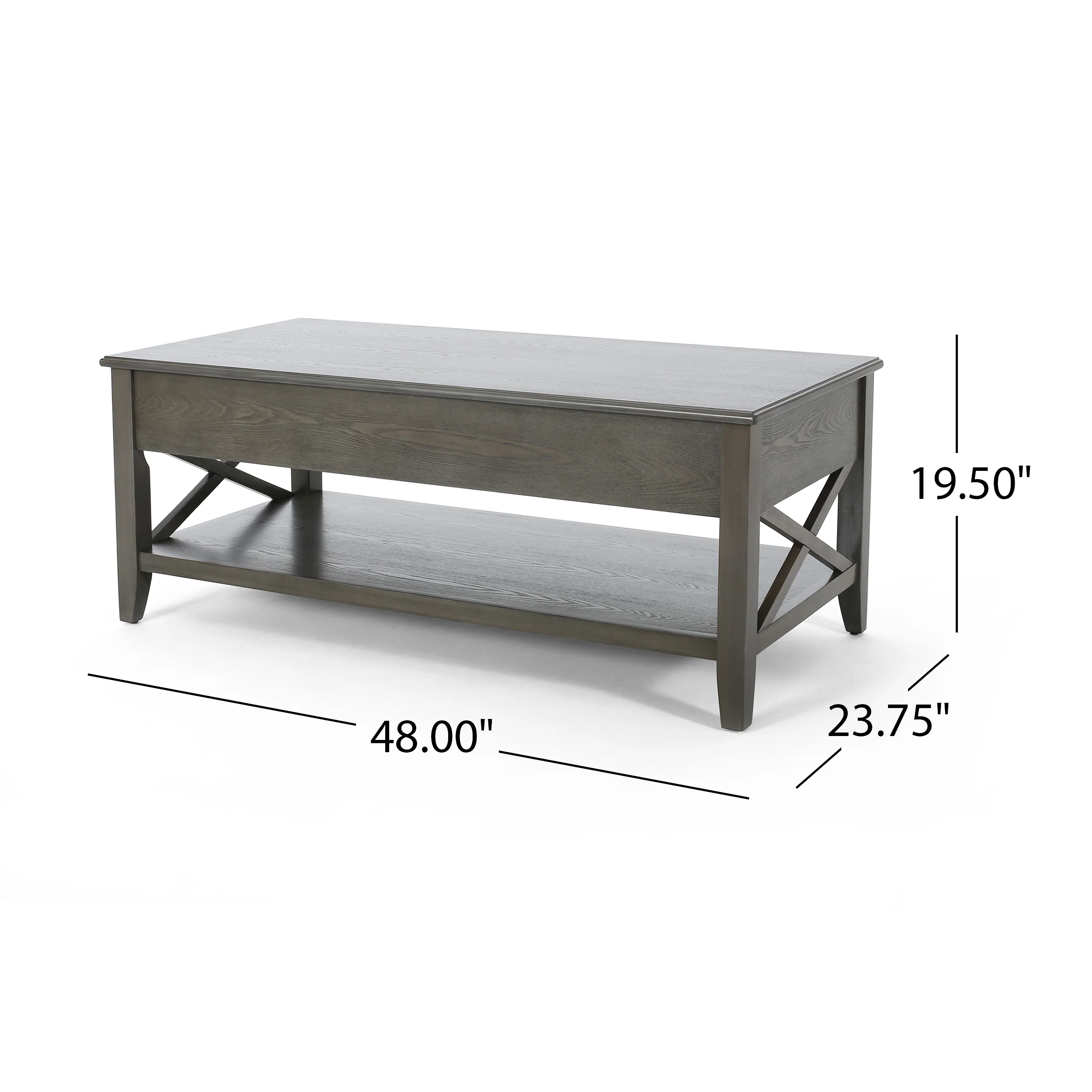 Laurel Luke Farmhouse Faux Wood Lift Top Coffee Table - furnishings