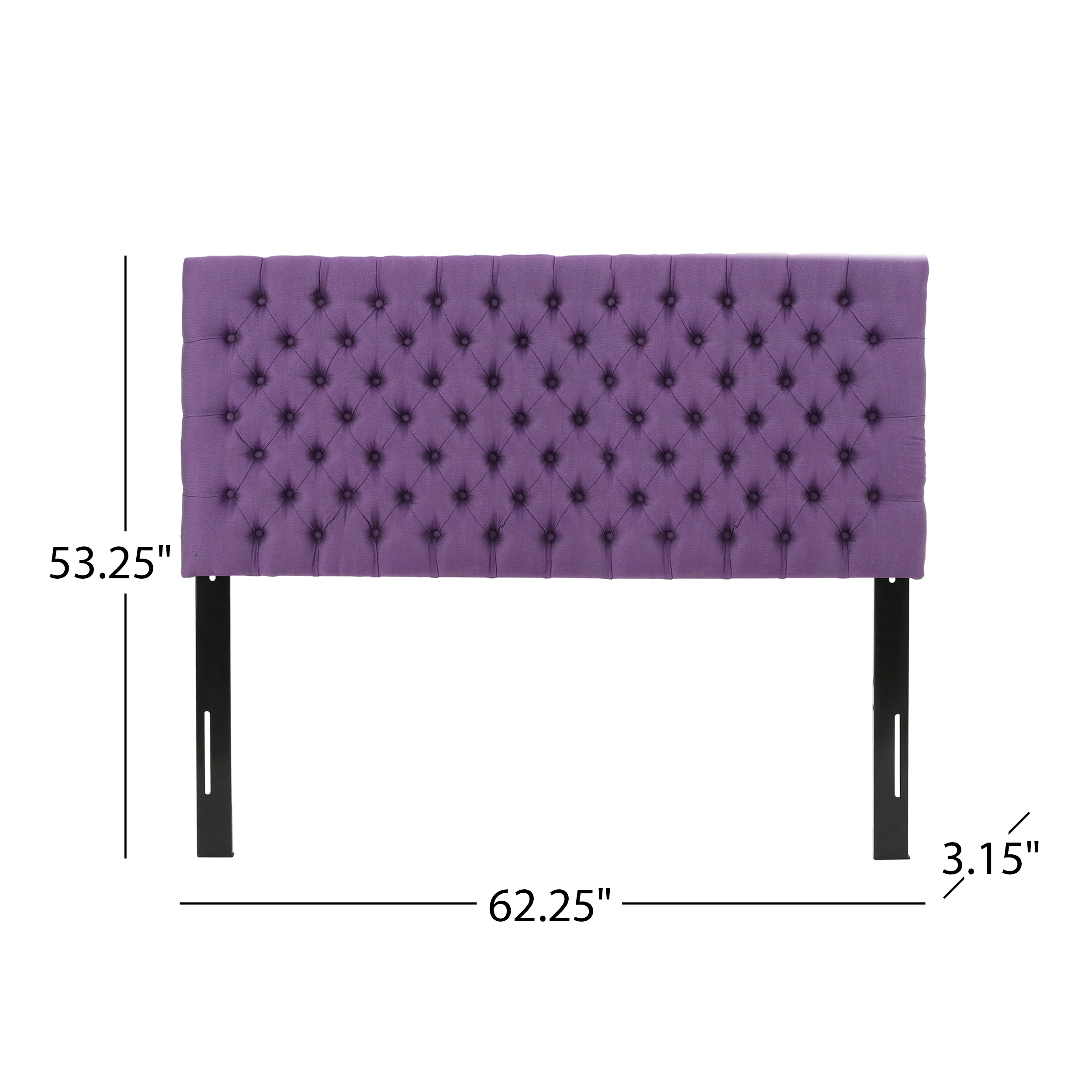 Brunet Contemporary Button Tufted Fabric Queen/Full Headboard - furnishings