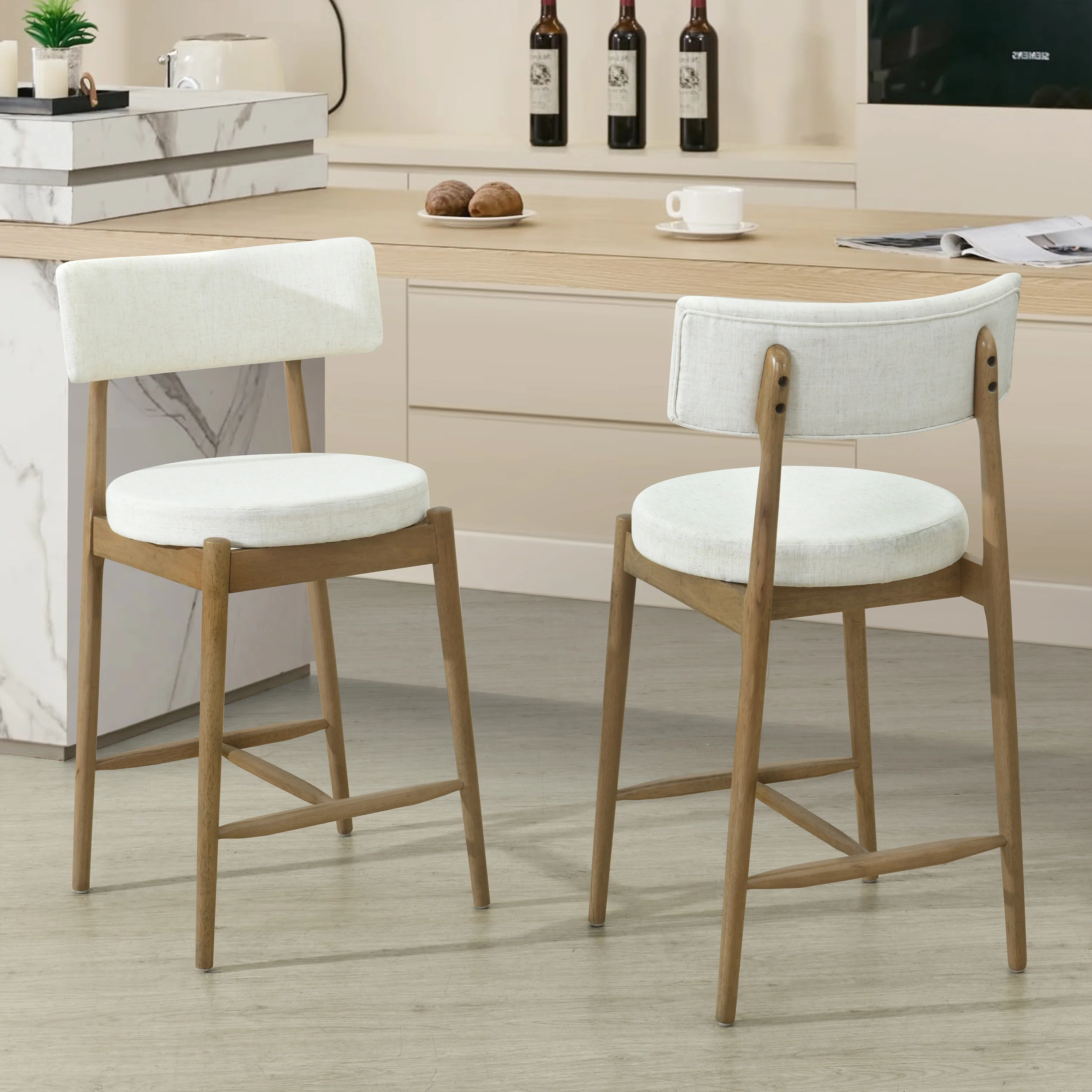 Nerinea Modern Upholstered Counter Stools Bar Stools - furnishings