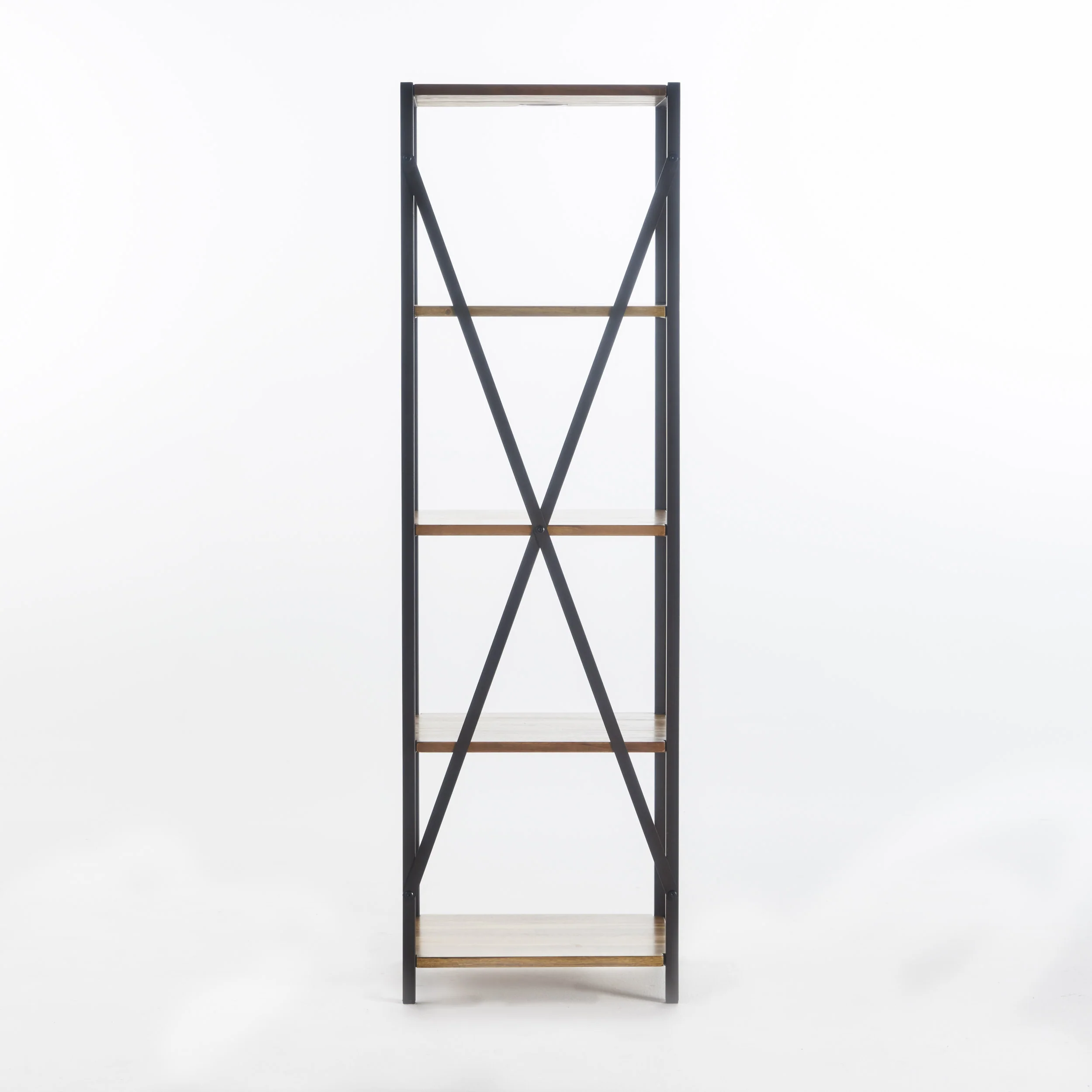 Relee 4 Shelf Wood & Metal Etagere Bookcase - furnishings