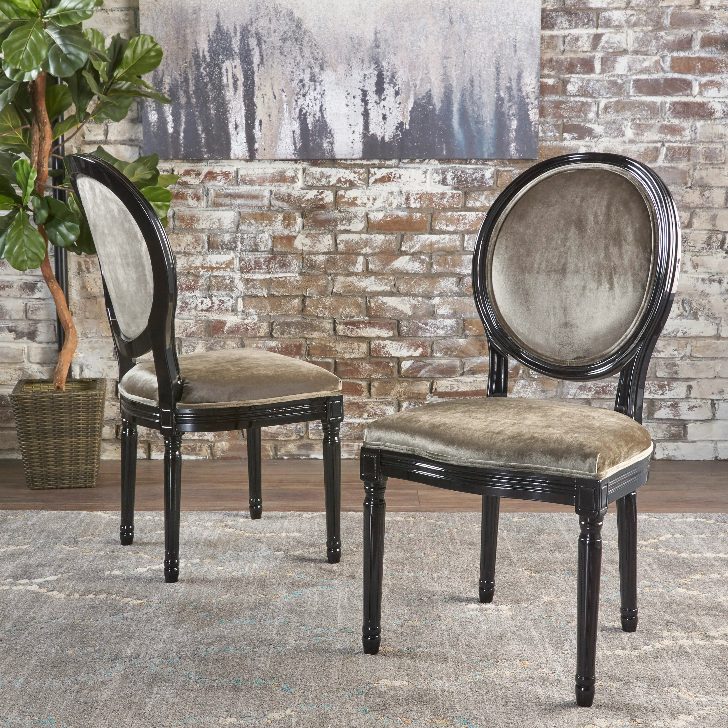 Phinnaeus Contemporary Velvet Dining Chairs (Set of 2) - furnishings