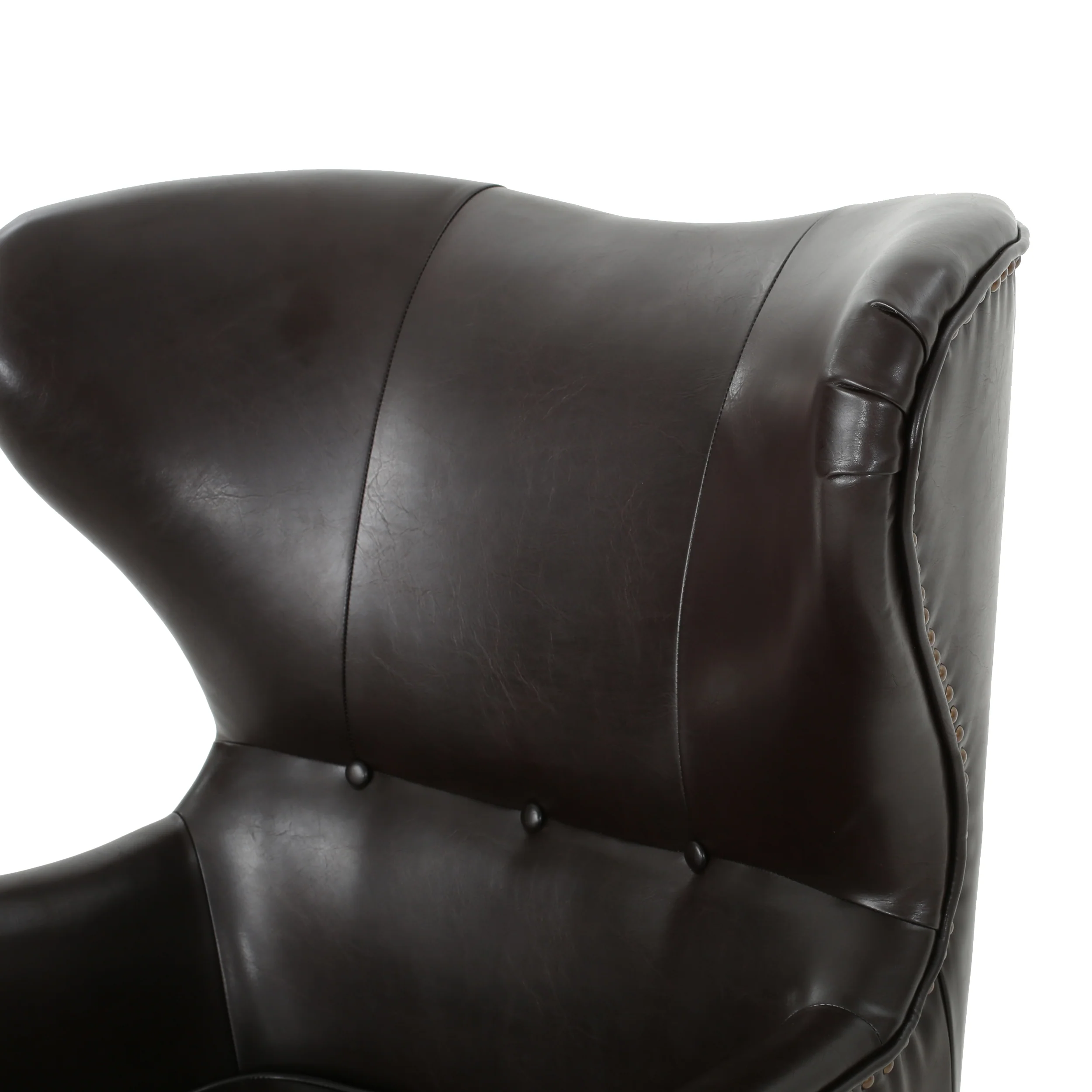 Romford Leather High Back Wingback Armchair - furnishings