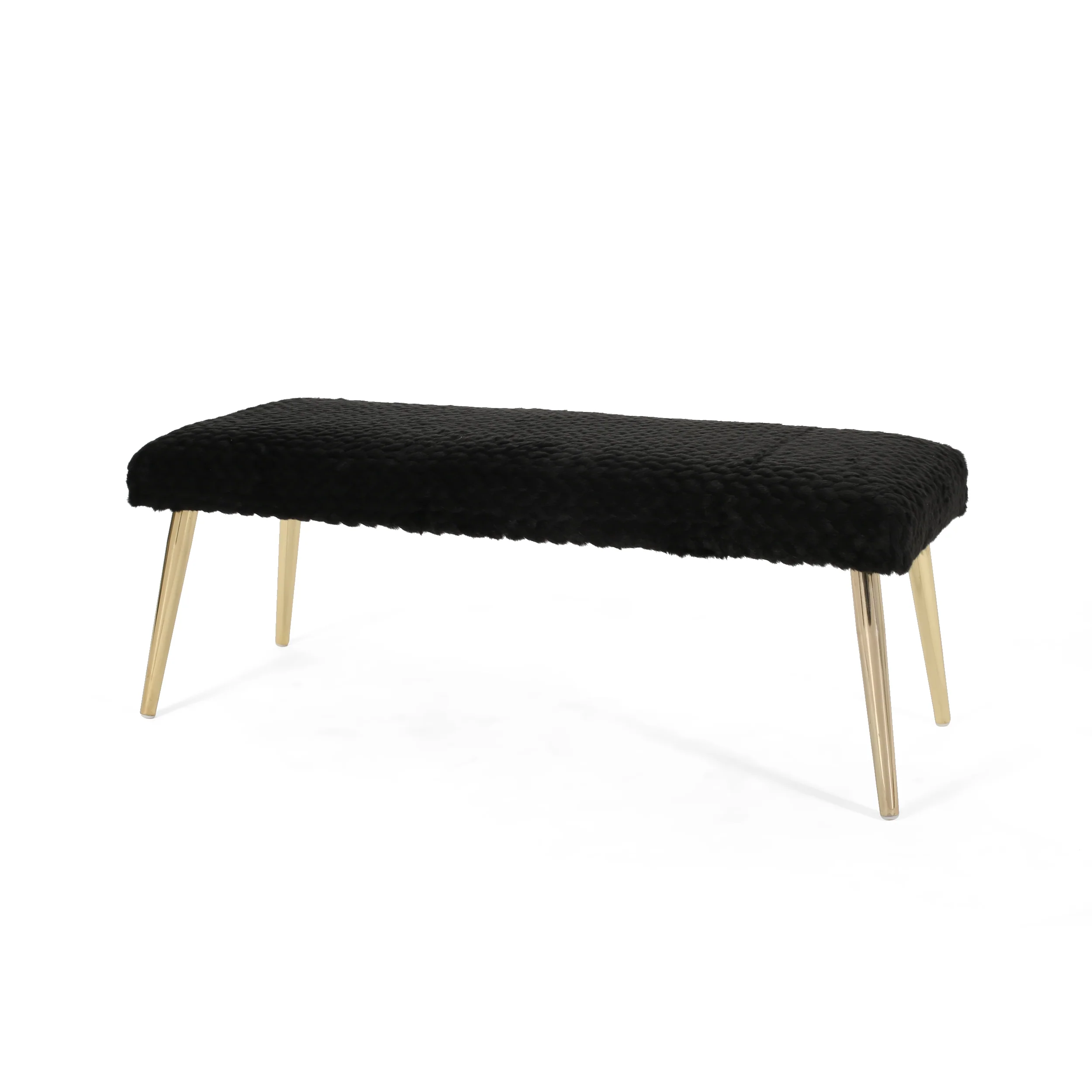 Indira Patterned Faux Fur Bench - furnishings