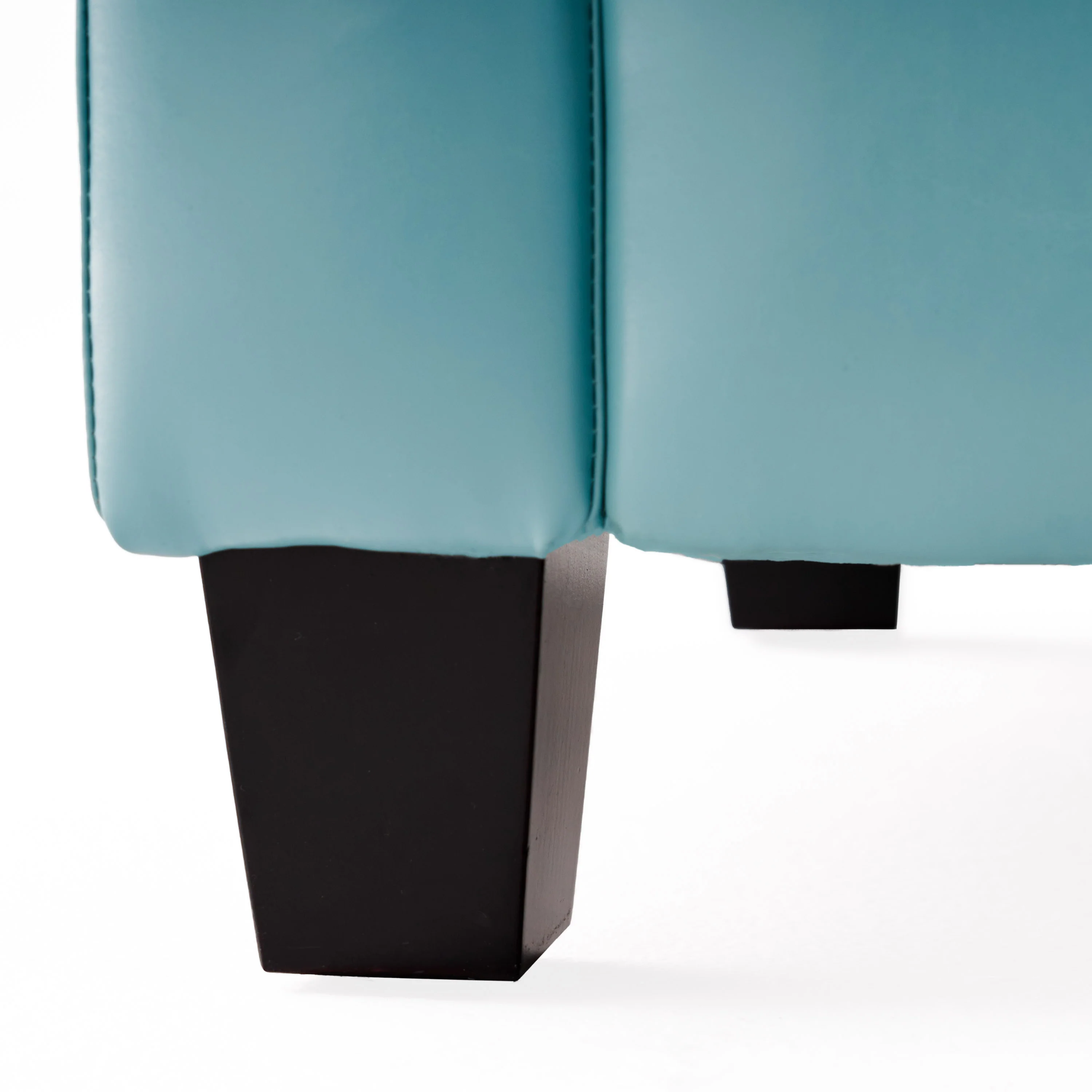 Addison Contemporary Teal Blue Leather Club Chair with Scrolled Arms - furnishings
