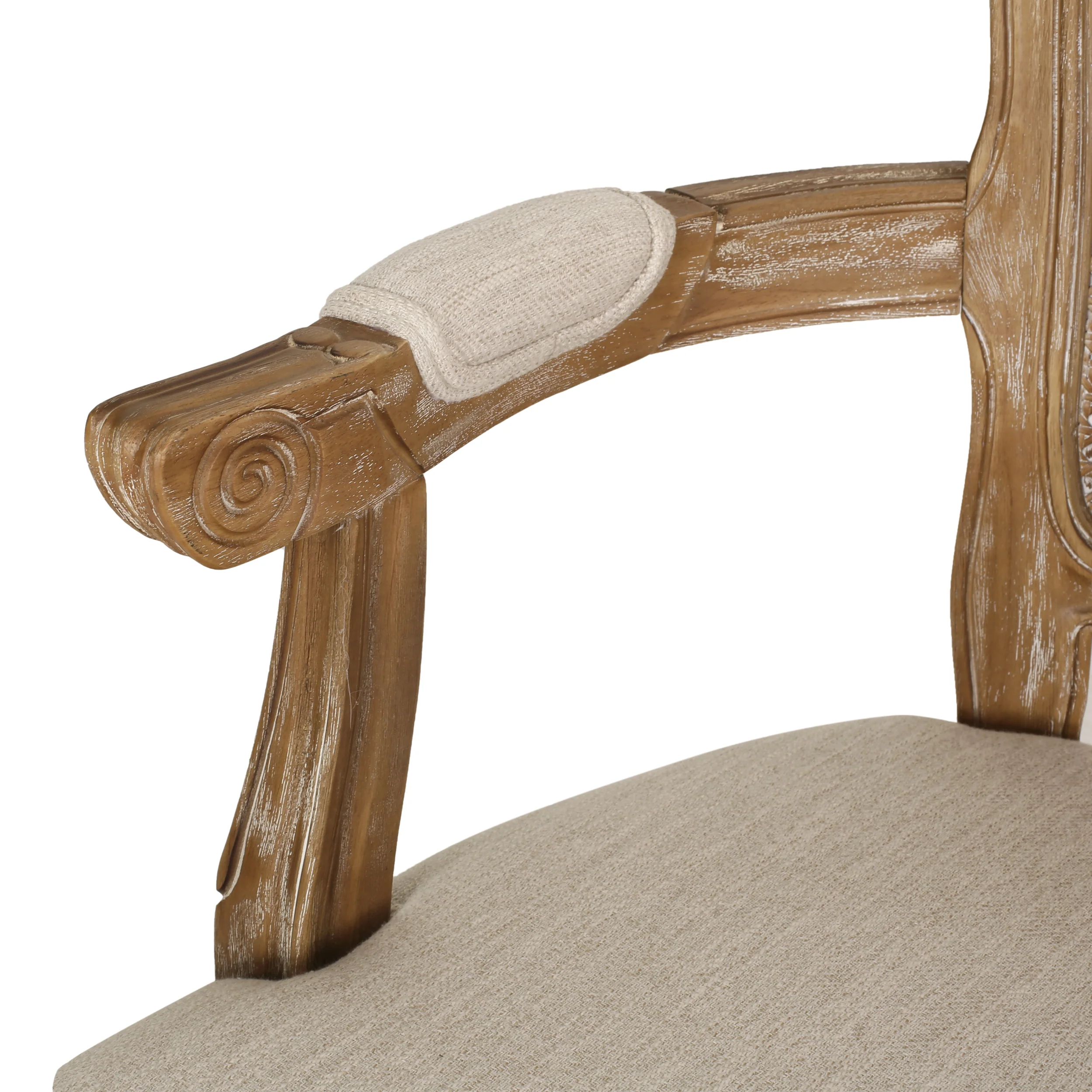 Fescue French Country Fabric Upholstered Wood and Cane Expandable 7 Piece Dining Set - furnishings