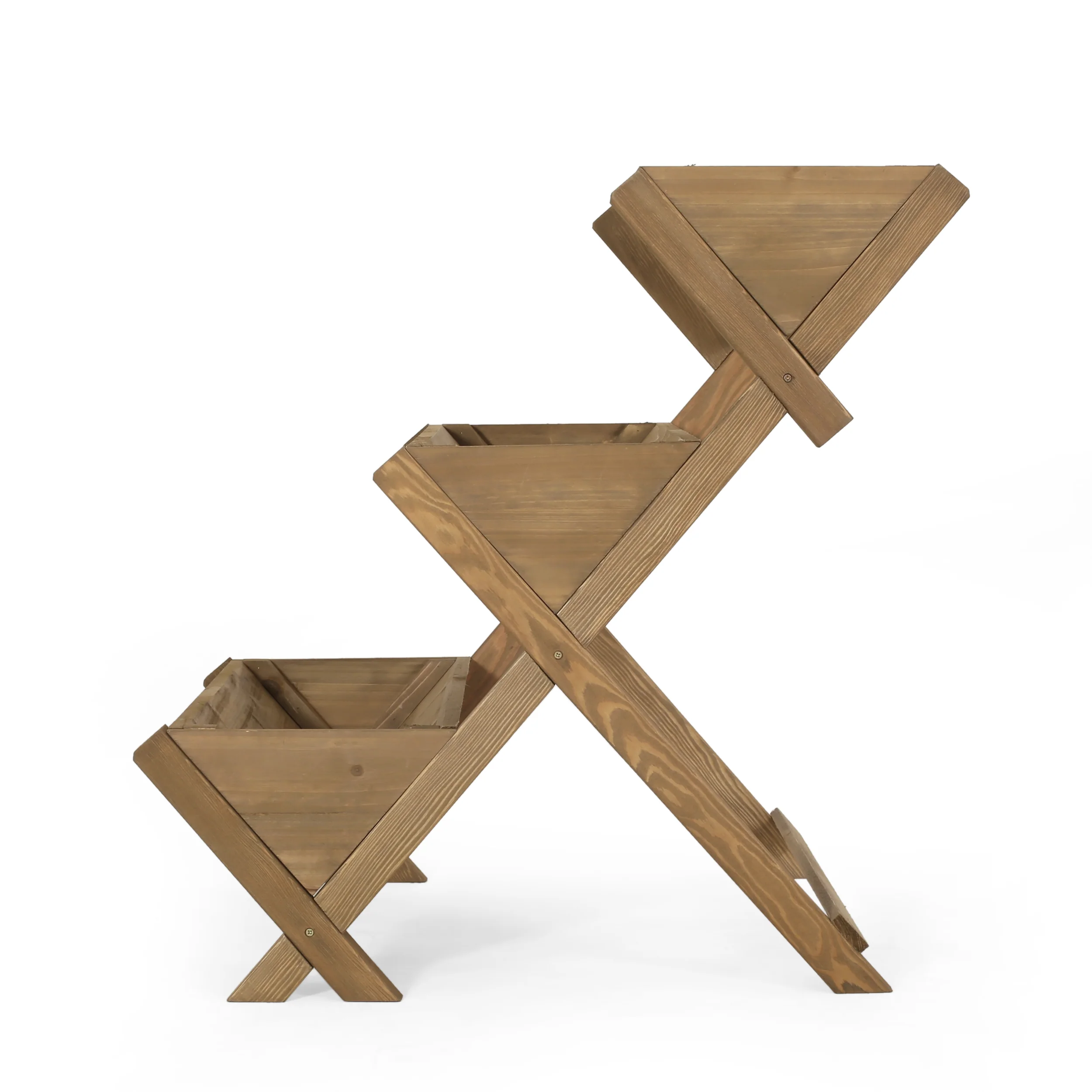 Regina Outdoor Firwood 3 Tiered Plant Stand - furnishings