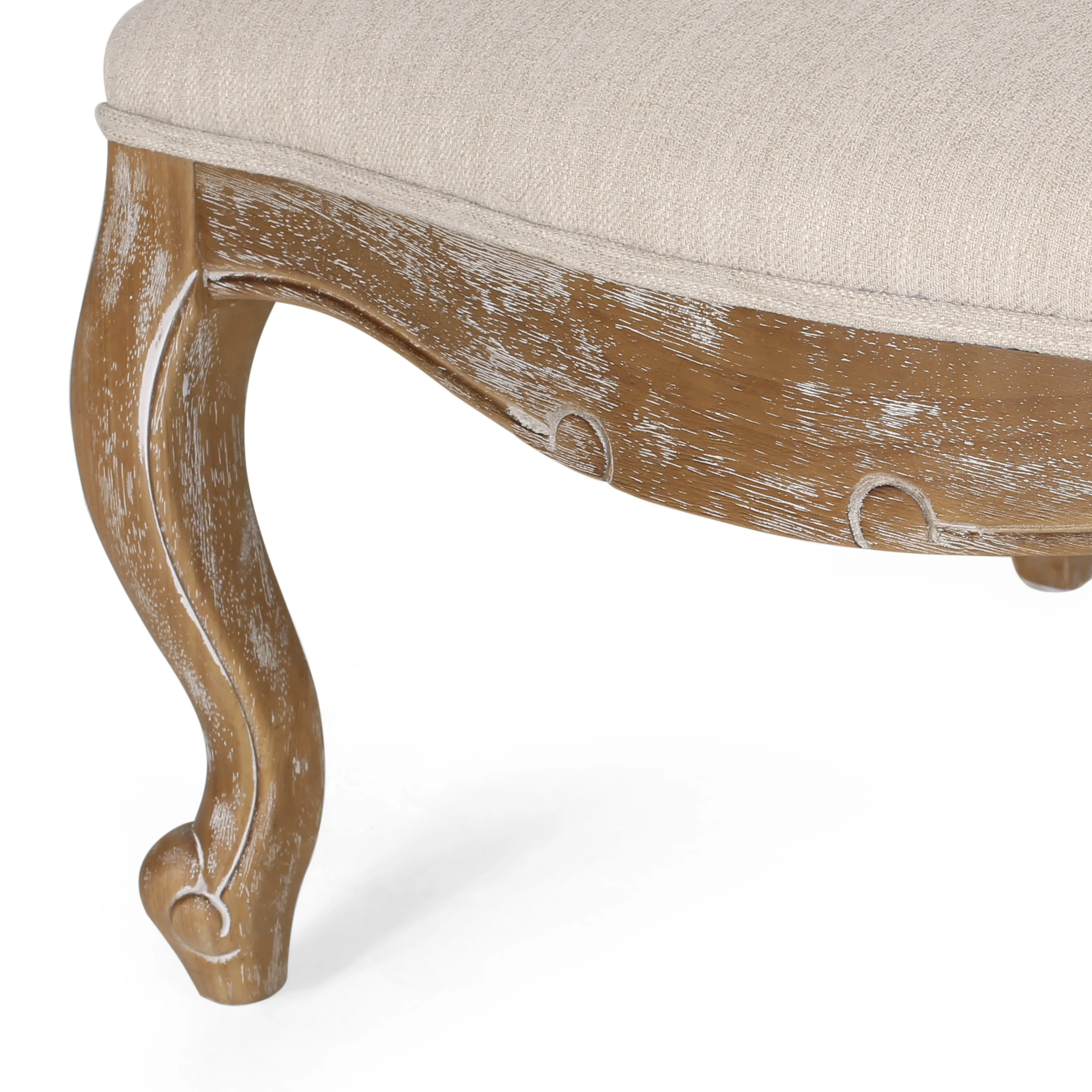 Stene French Country Wood Upholstered Dining Armchair - furnishings