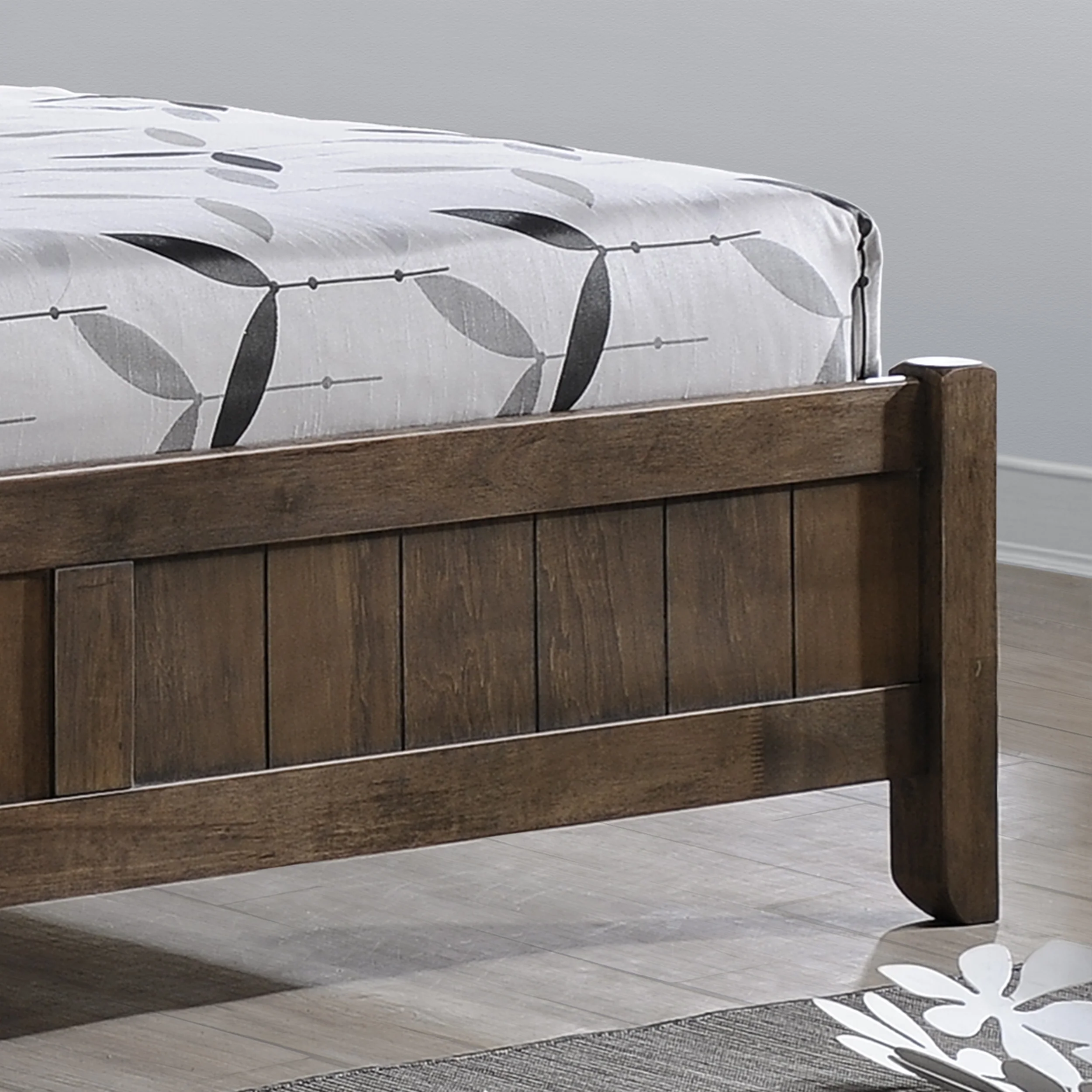 Camille Rustic Wooden Queen Platform Bed - furnishings
