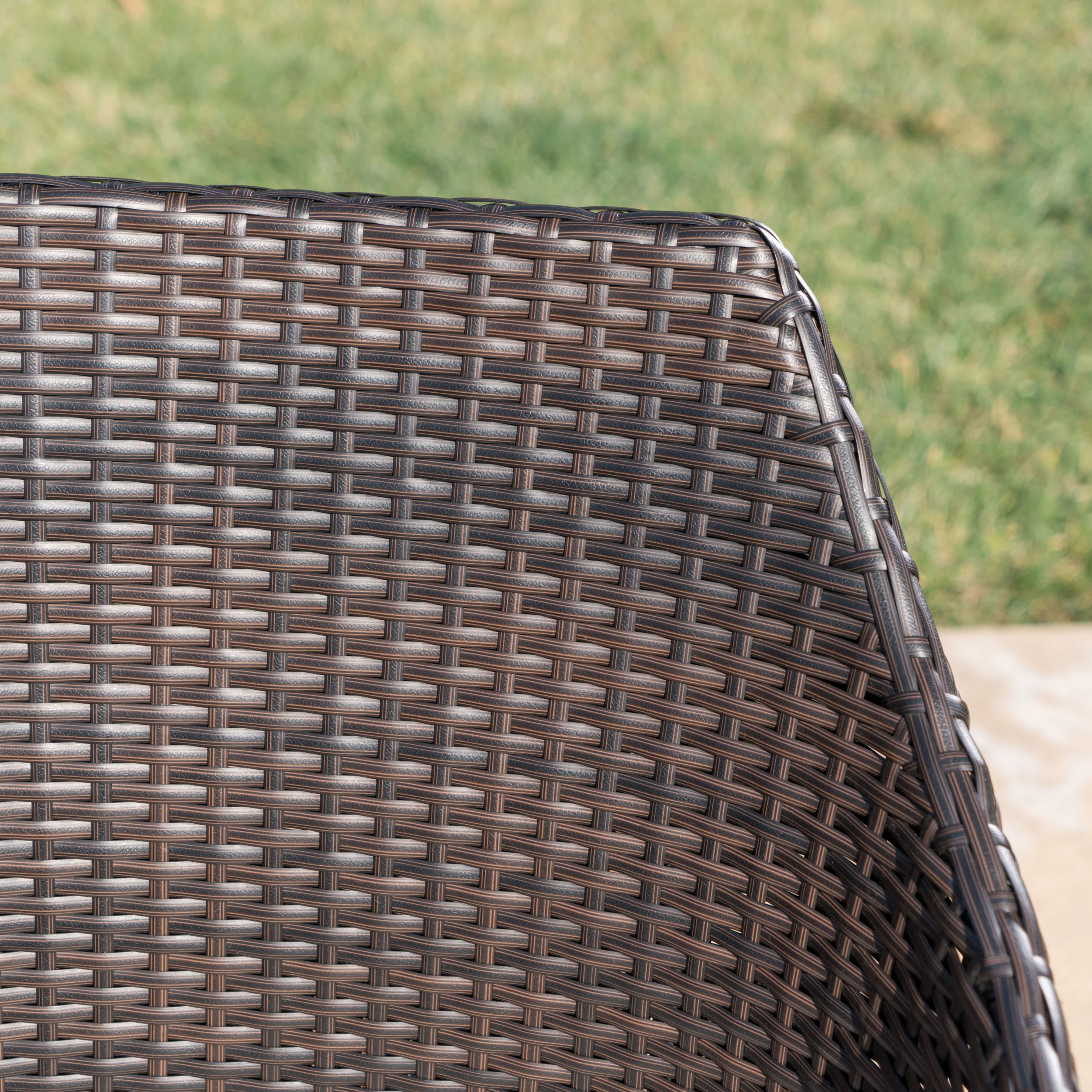 Noah Outdoor 7 Piece Wicker Dining Set with Light Weight Concrete Dining Table - furnishings