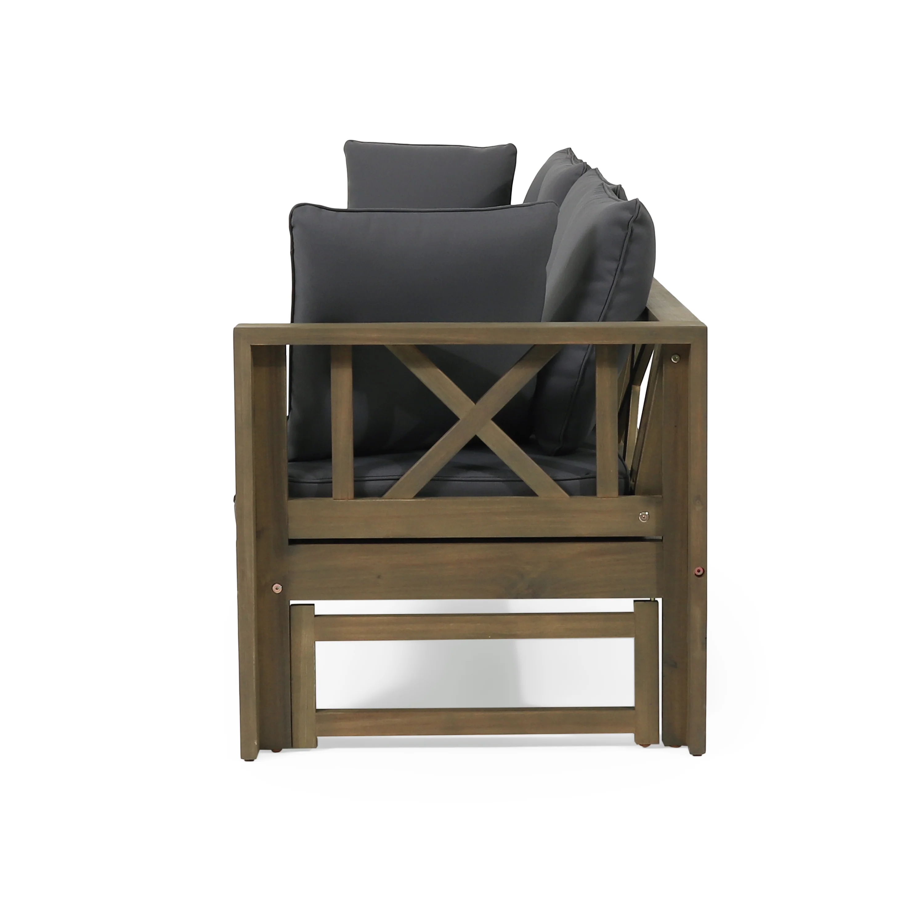 Camille Outdoor Extendable Acacia Wood Daybed Sofa - furnishings