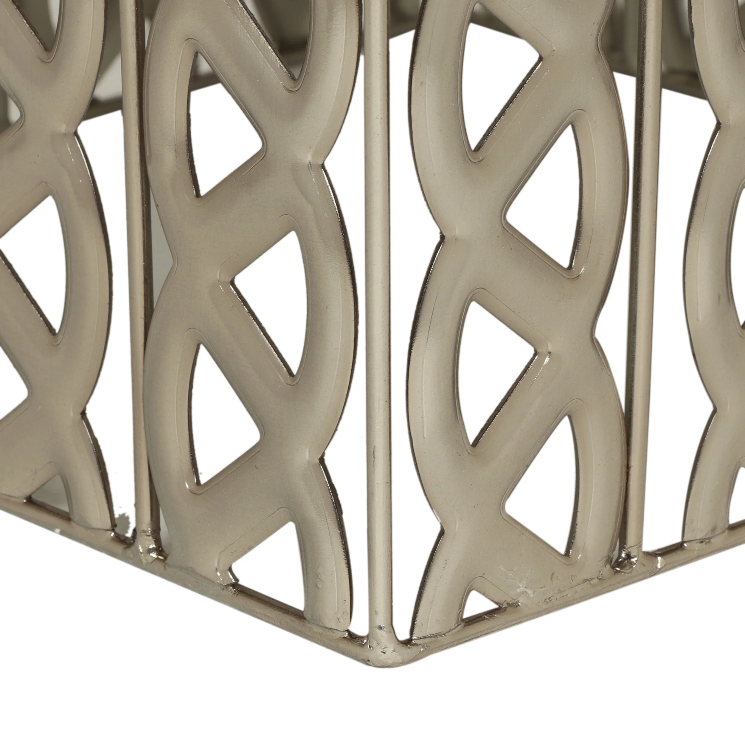 Valen Modern Square Iron Accent Table, Nickel Antique - furnishings