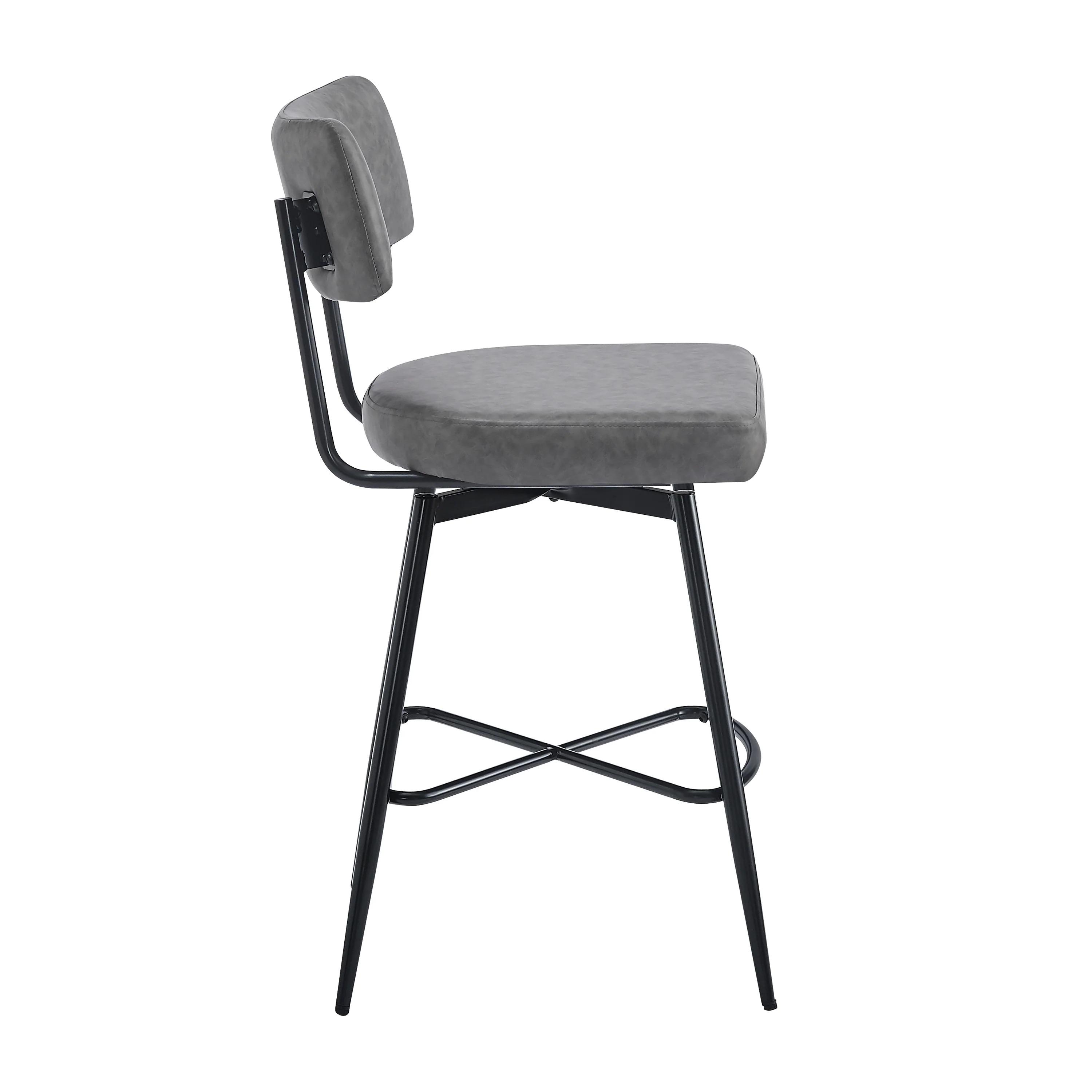 Junipera 360 Degree Swivel Counter Stools Upholstered PU Leather Bar Stools - furnishings