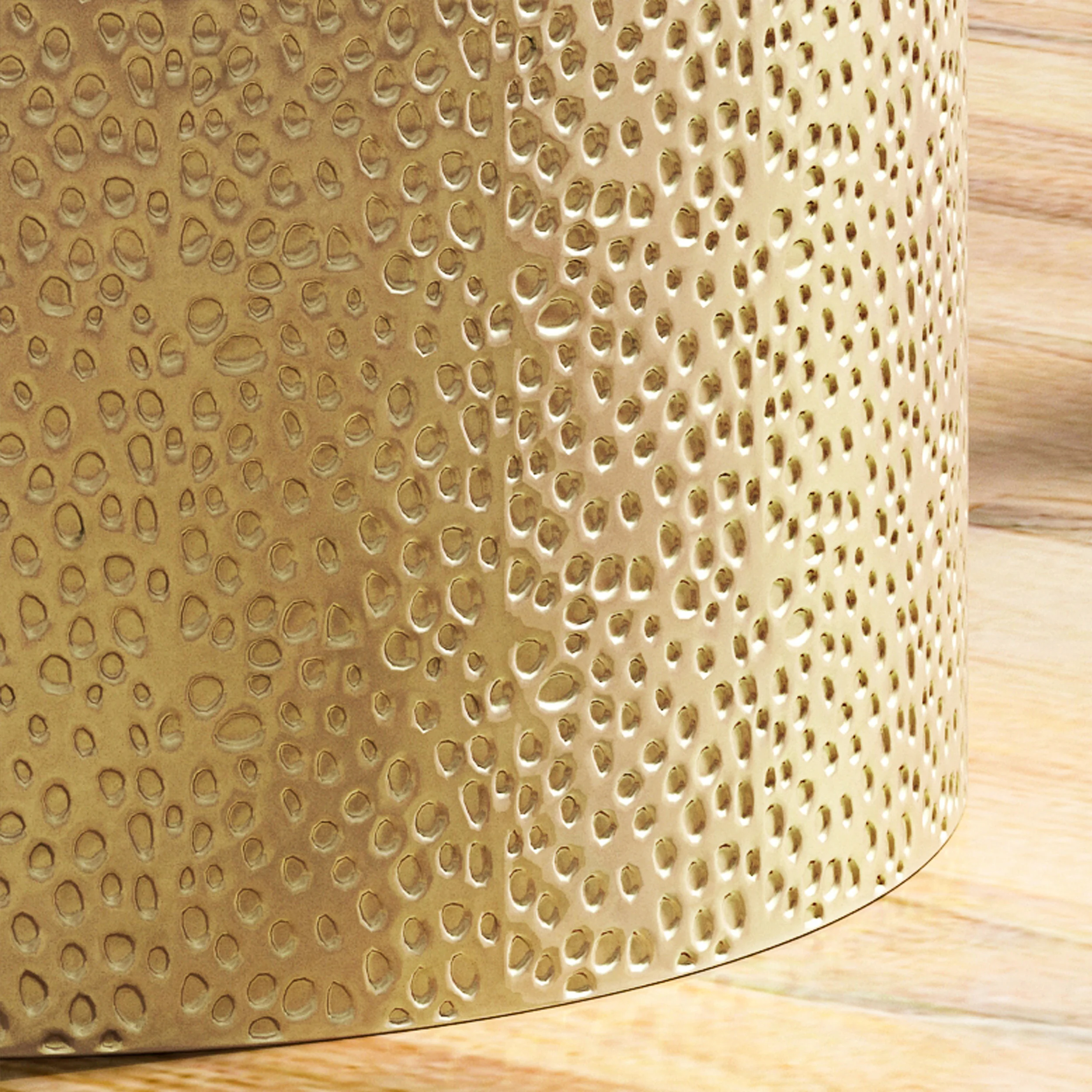 Rache Modern Round Accent Table with Hammered Iron - furnishings