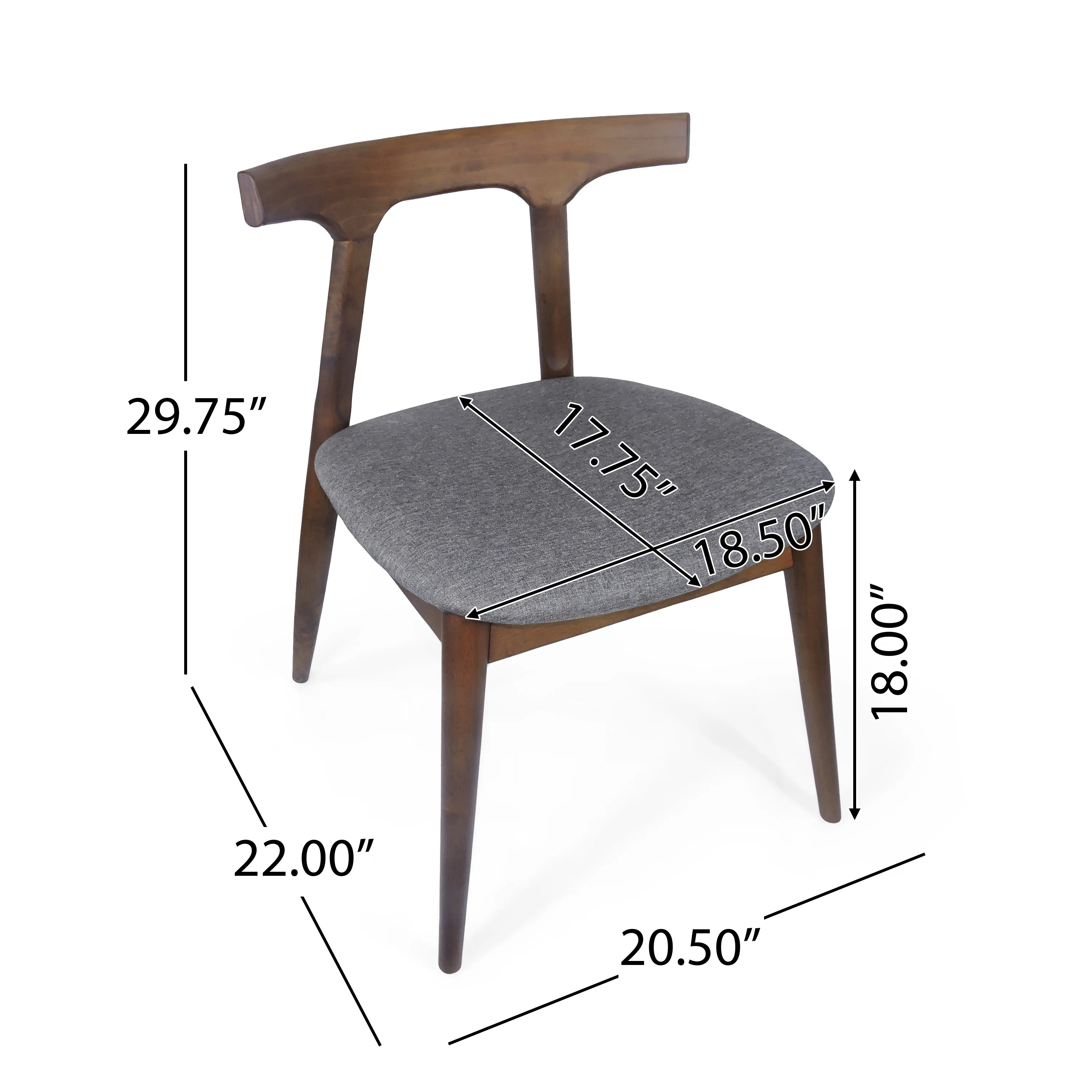 Danmore Mid Century Modern Fabric Upholstered Dining Chairs, Set of 4 - furnishings