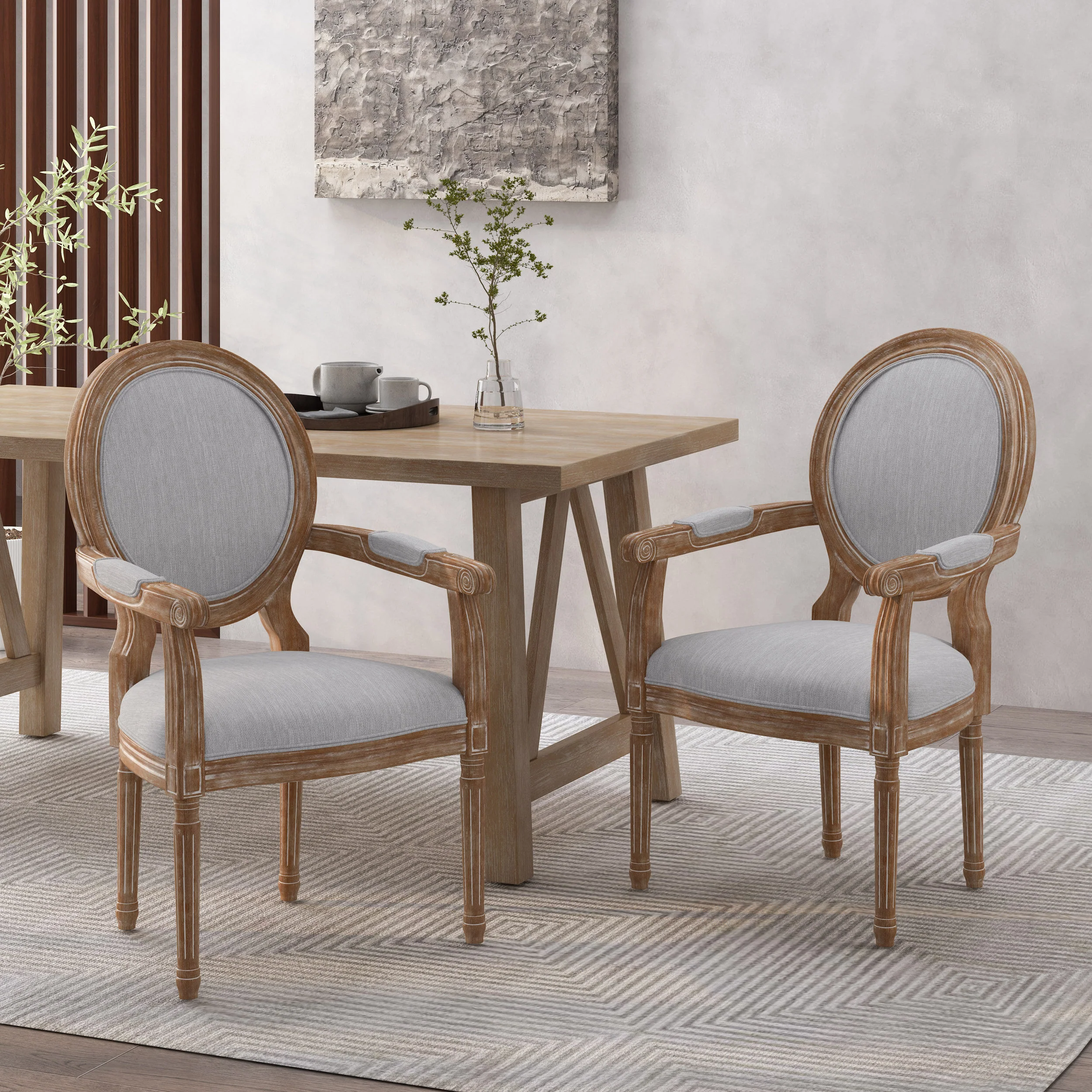 Aisenbrey French Country Wood Upholstered Dining Chair - furnishings