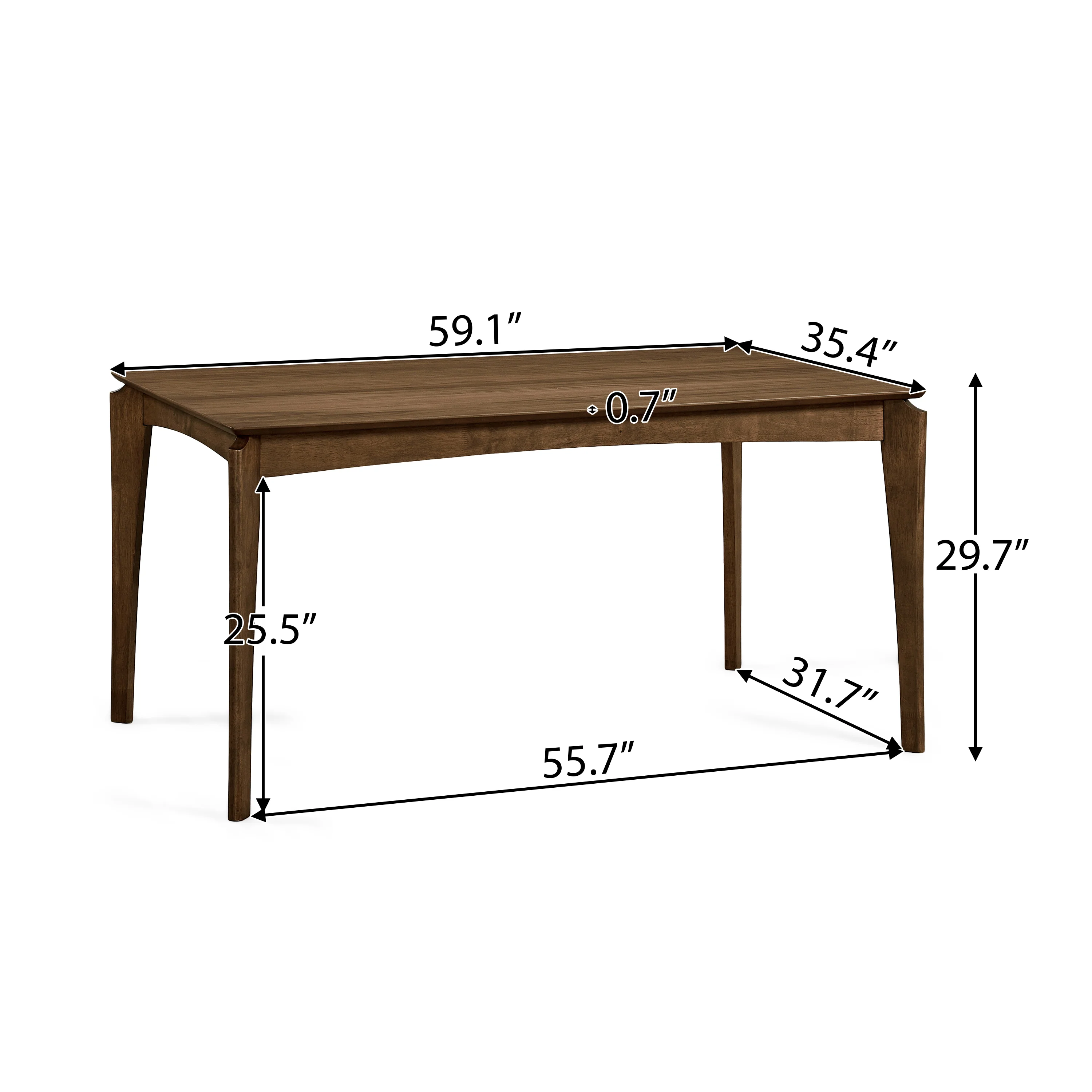 Laveer Mid Century Modern Wood Dining Table - furnishings