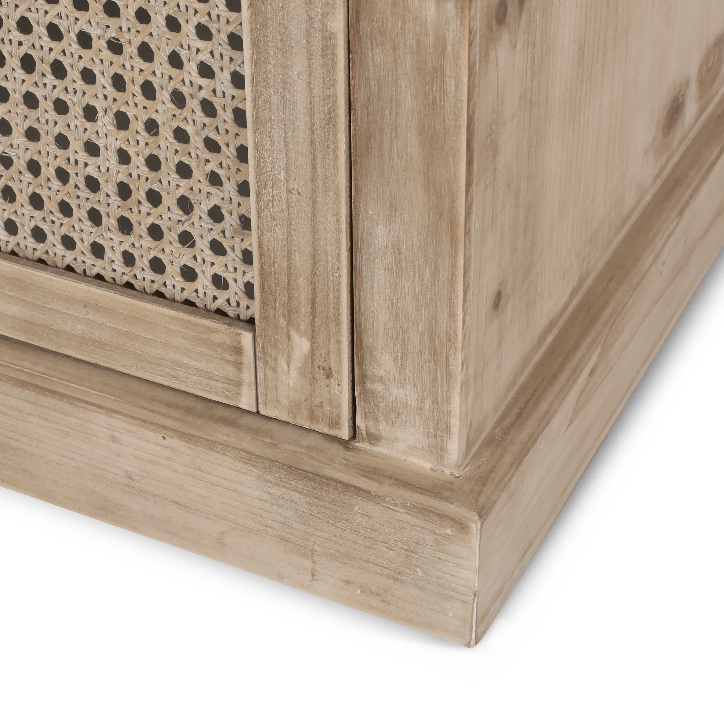 Ferster Rustic Storage Bench with Cushion, Beige, Natural, and Black - furnishings