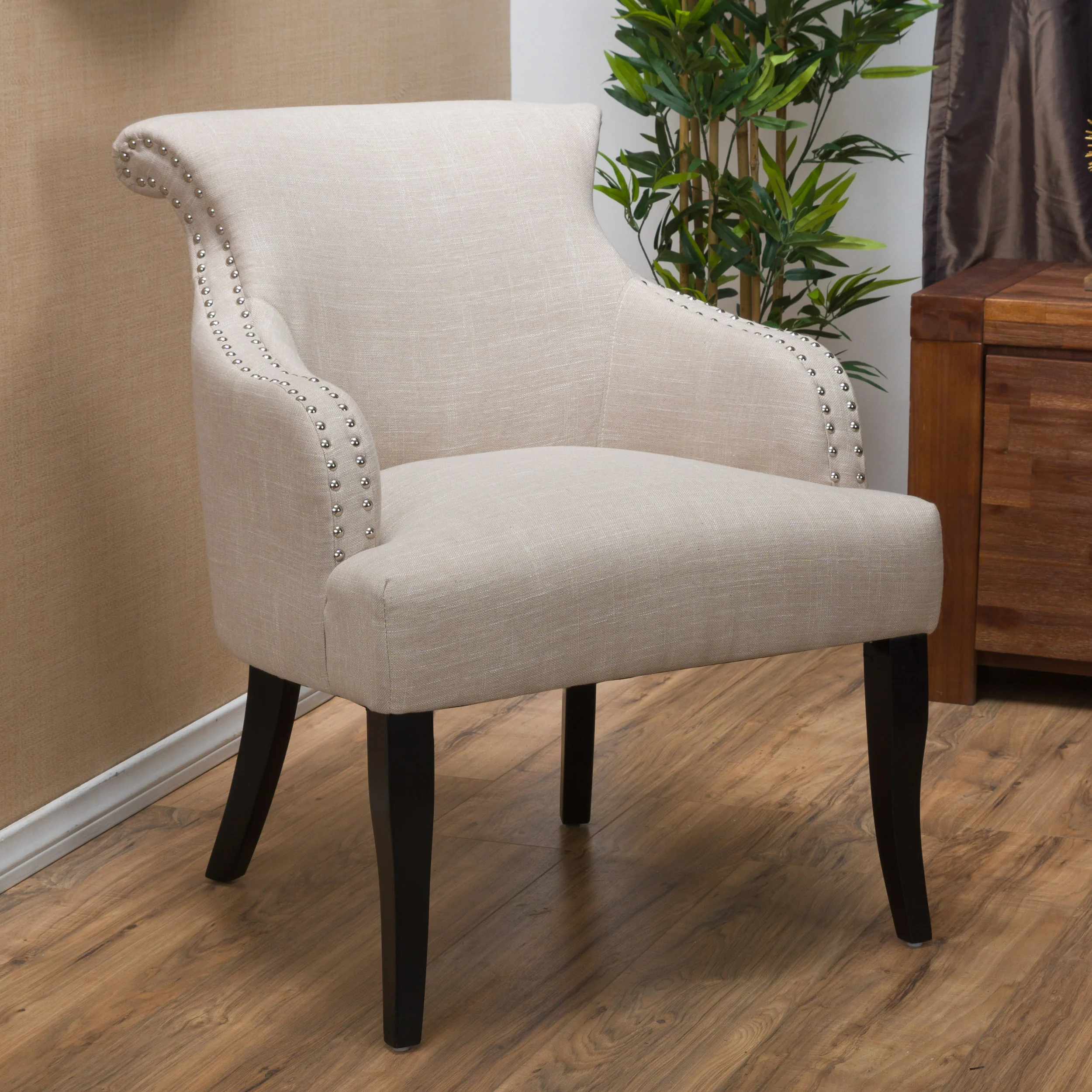Baldwin Light Beige Fabric Accent Chair - furnishings