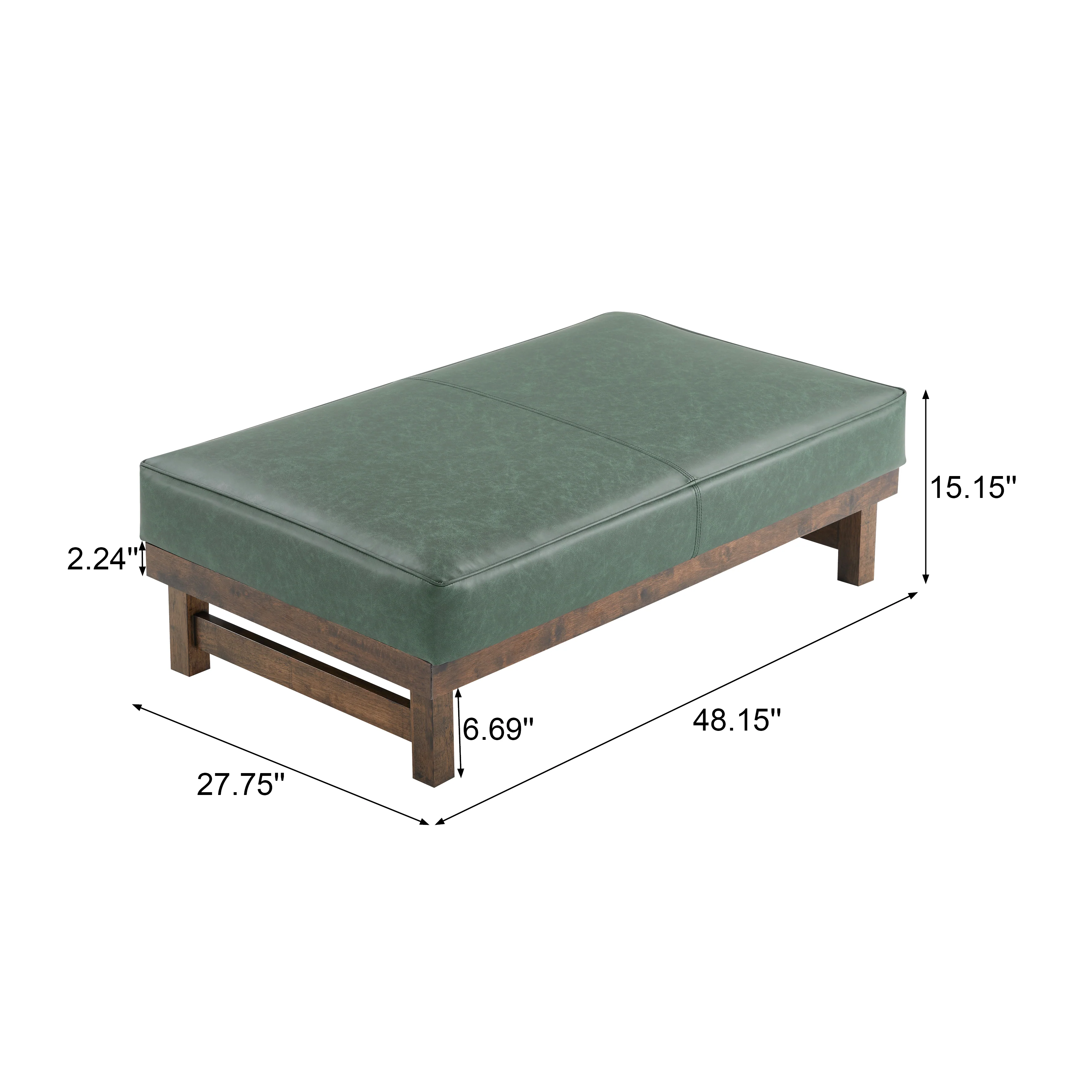 Temzyl temzyl Modern PU Cocktail Ottoman with Wood Frame - furnishings