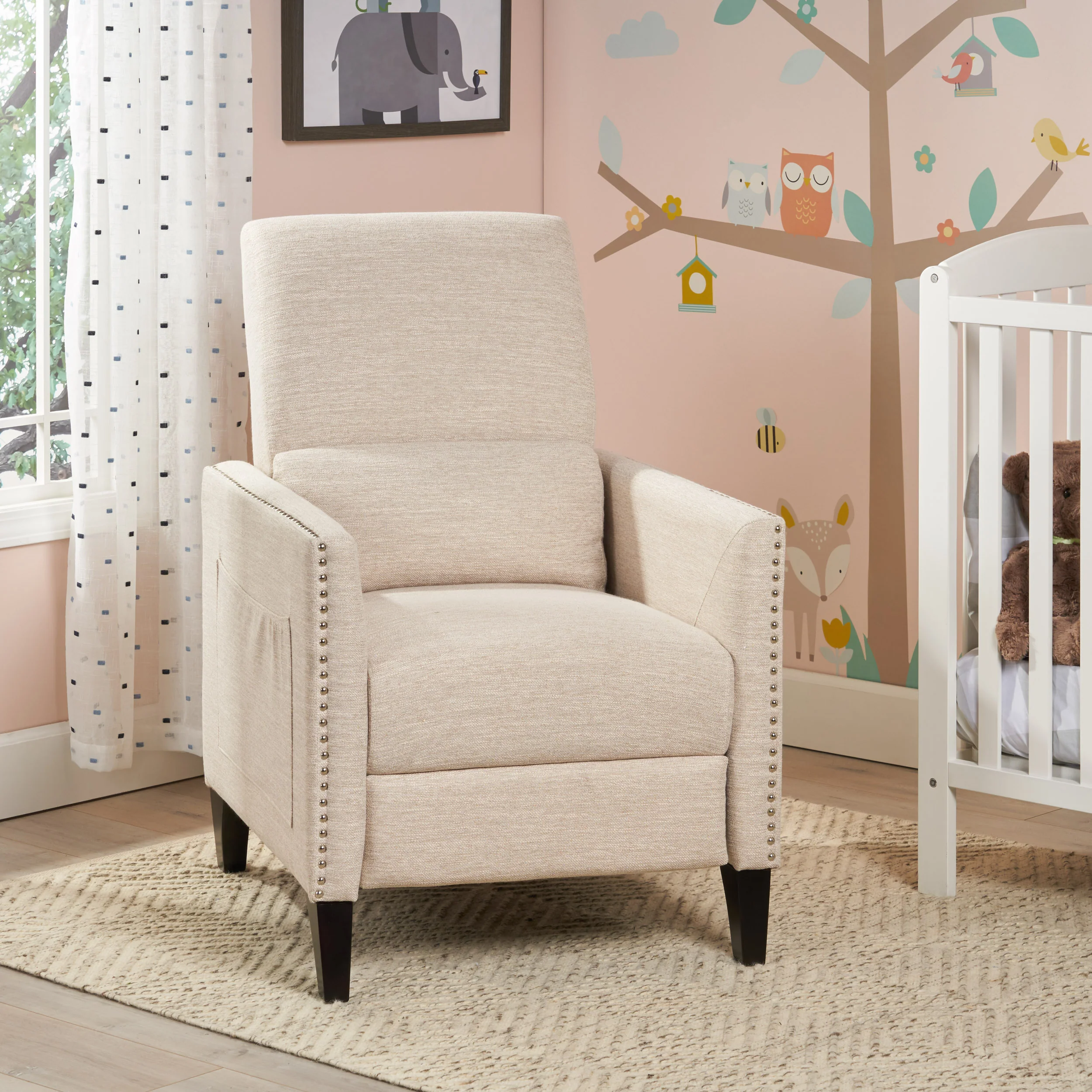 Williamgsburg Contemporary Fabric Push Back Recliner - furnishings