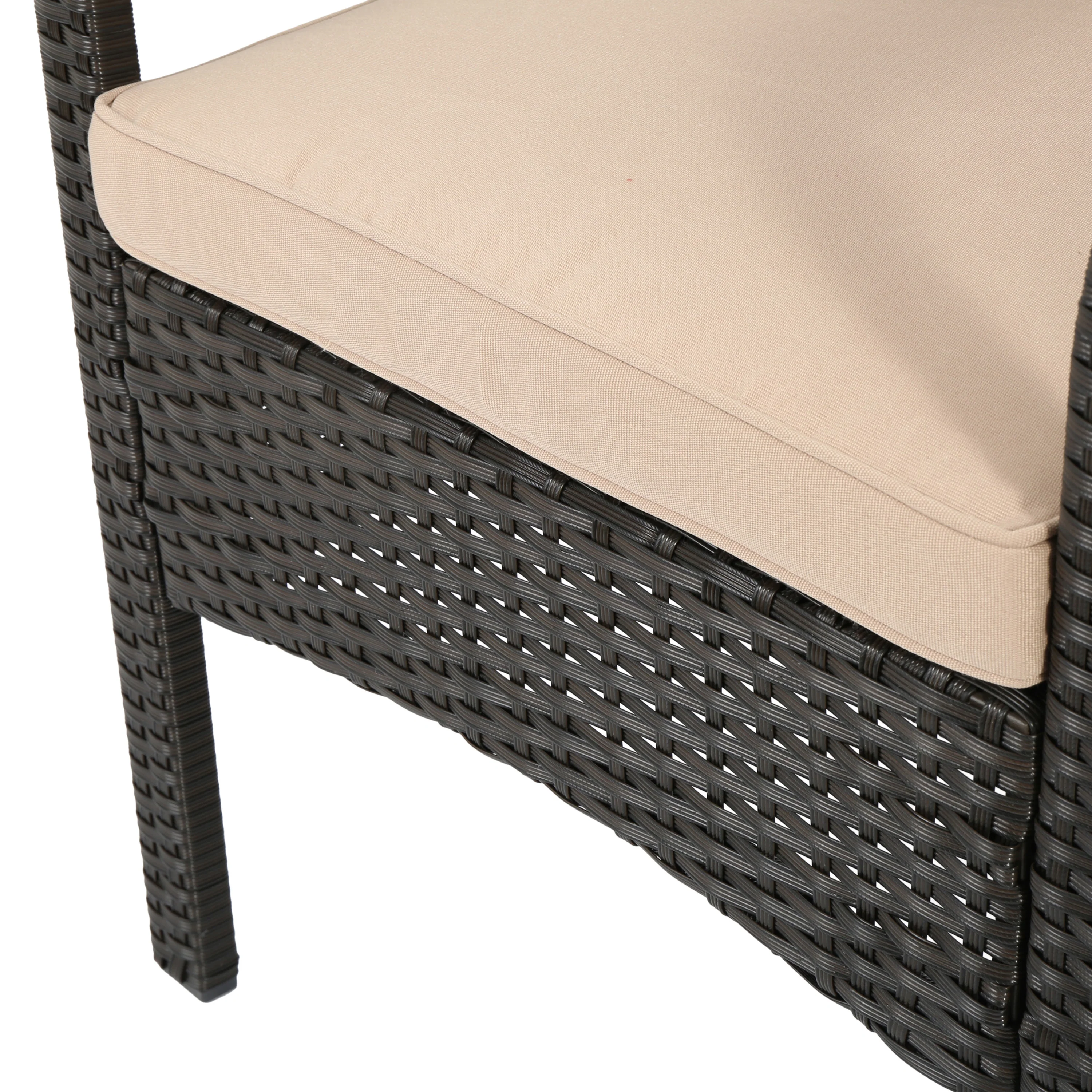 Carmela Outdoor 8 Seater Wicker Chat Set with Cushions - furnishings