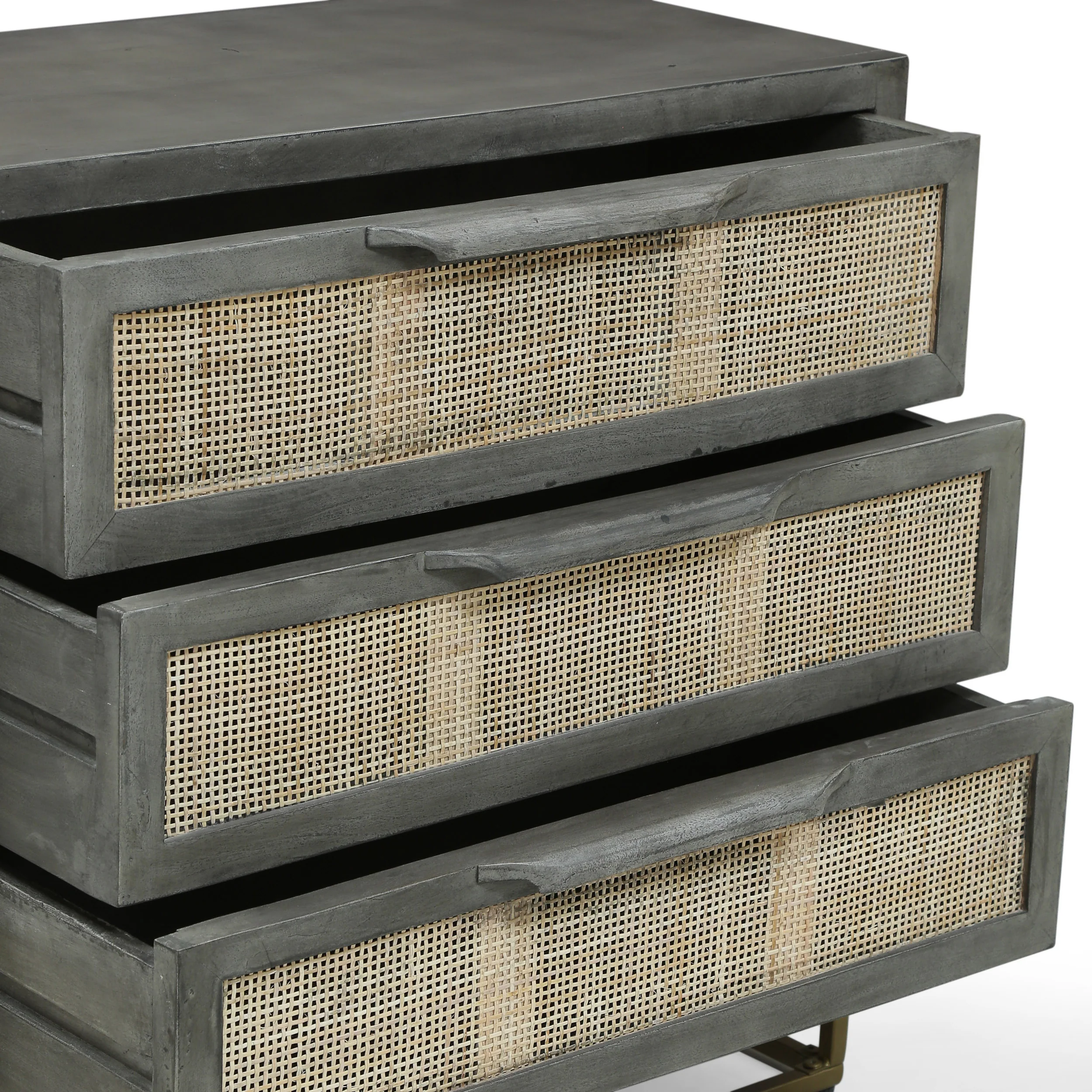 Lithonia Handcrafted Boho Mango Wood 3 Drawer Cabinet - furnishings