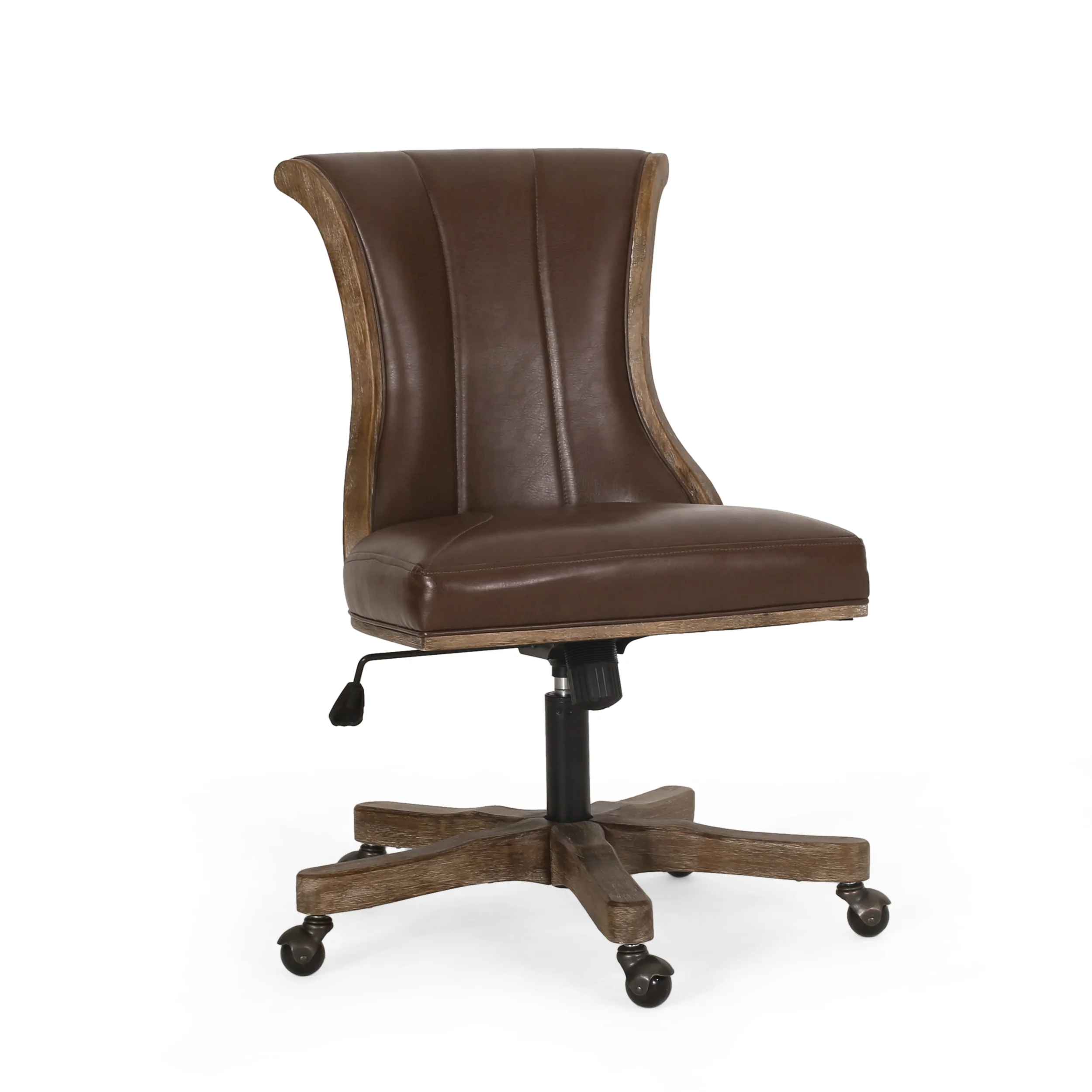 Andrea Contemporary Upholstered Roll Back Swivel Office Chair - furnishings