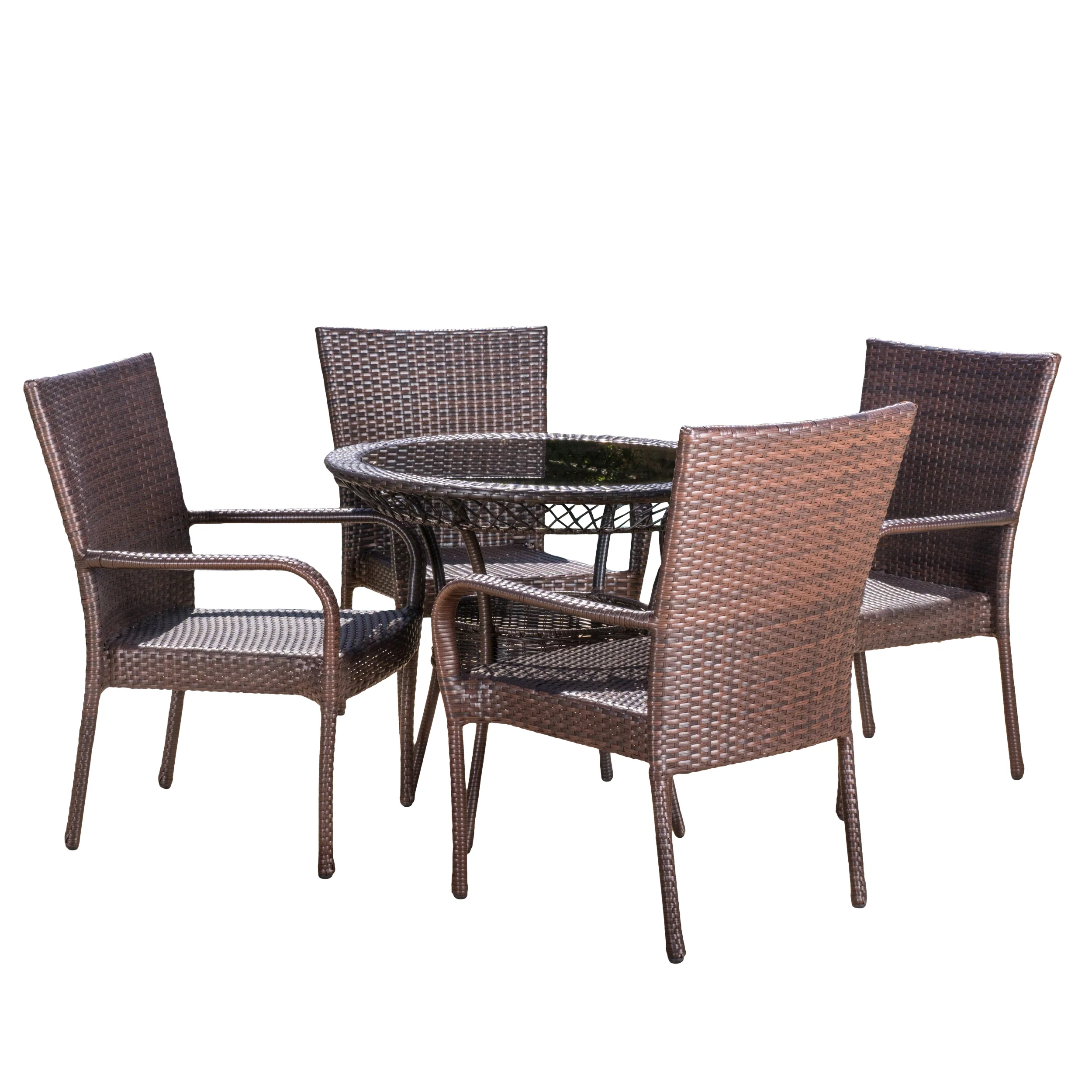 Ferndale Outdoor Multibrown Wicker  5pc Dining Set - furnishings