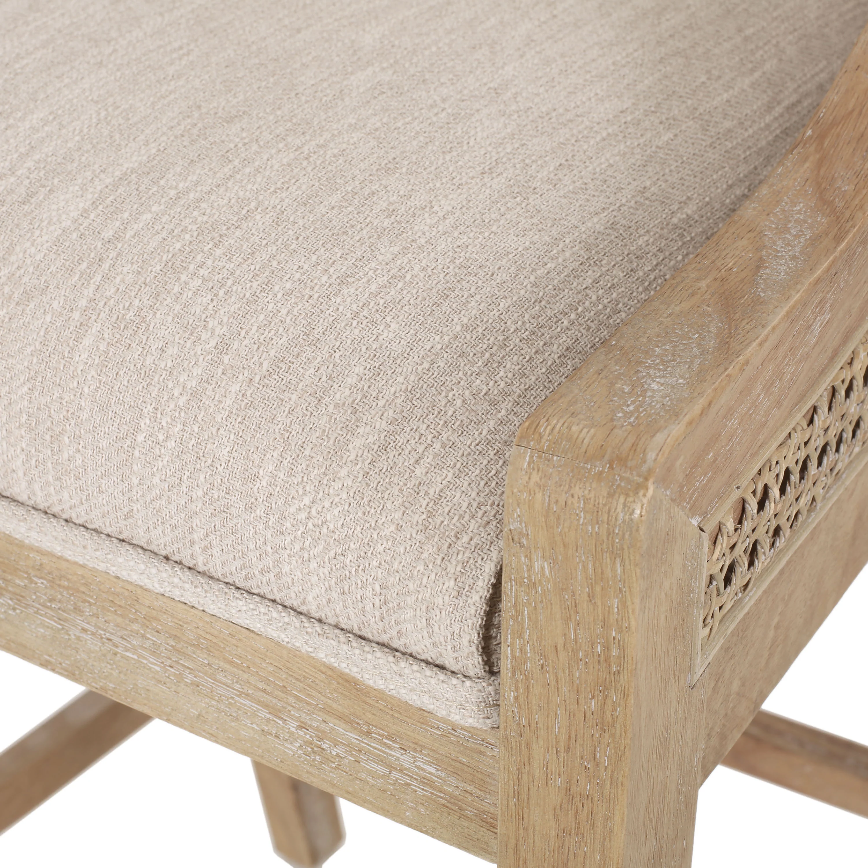 Oneida Rustic Fabric Upholstered Wood and Cane 30 inch Barstools (Set of 2) - furnishings