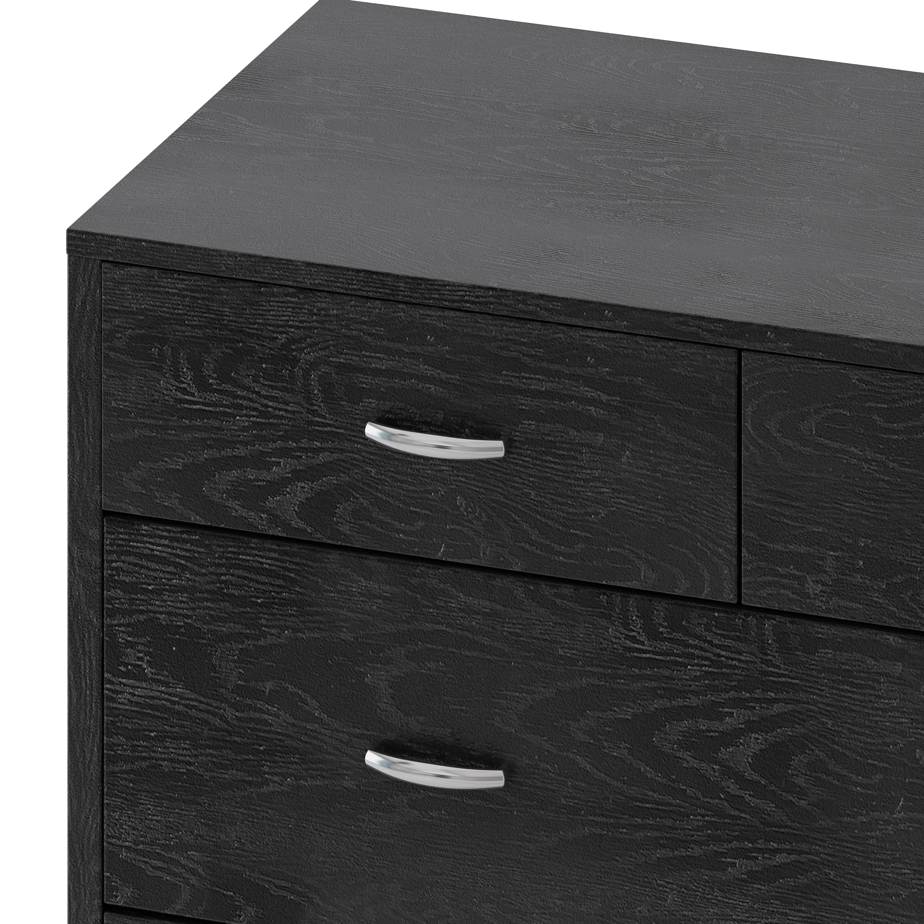 Wilbur Mid Century Wooden 3 Piece 5 Drawer Dresser and Nightstand Bedroom Set - furnishings