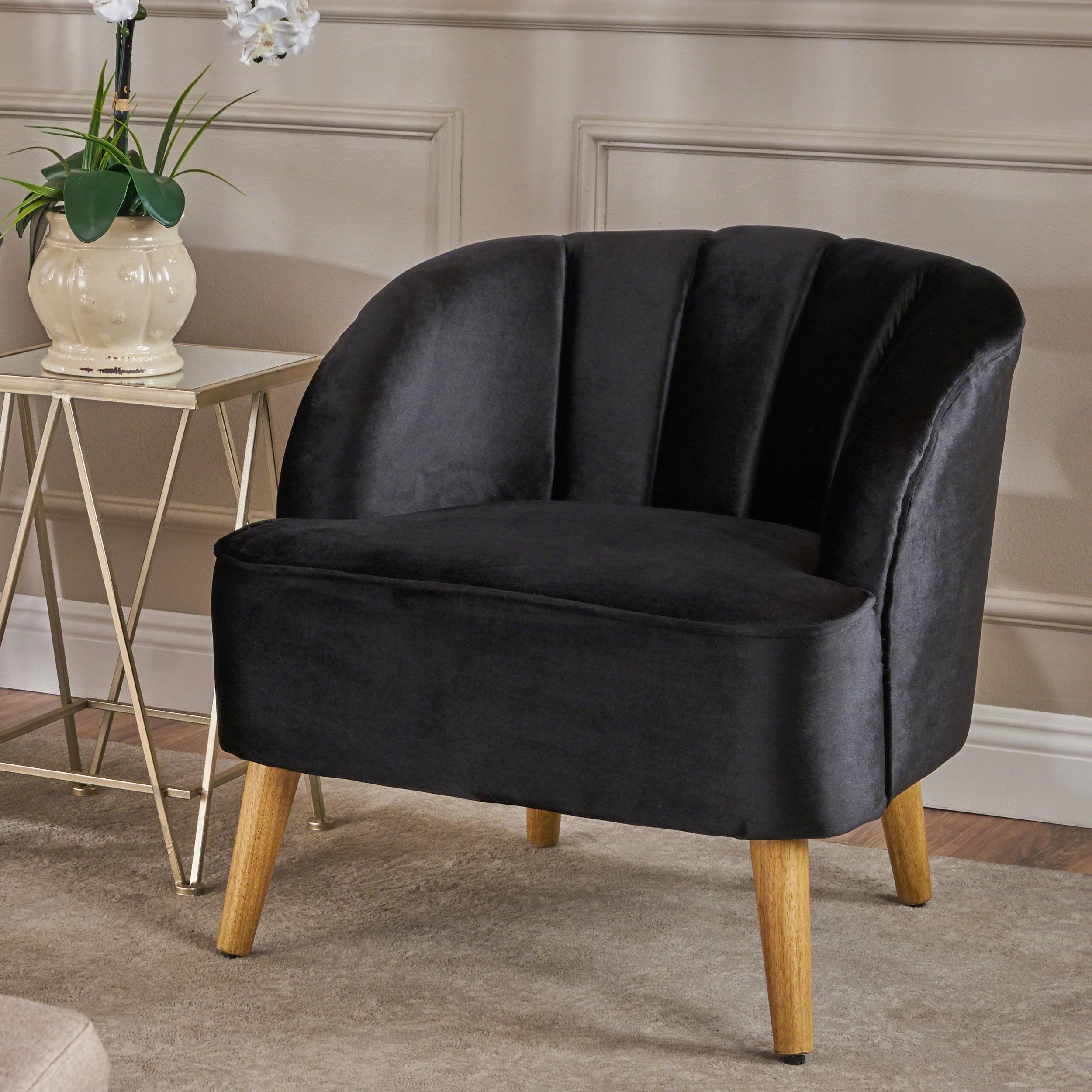 Scarlett Modern New Velvet Accent Chair - furnishings