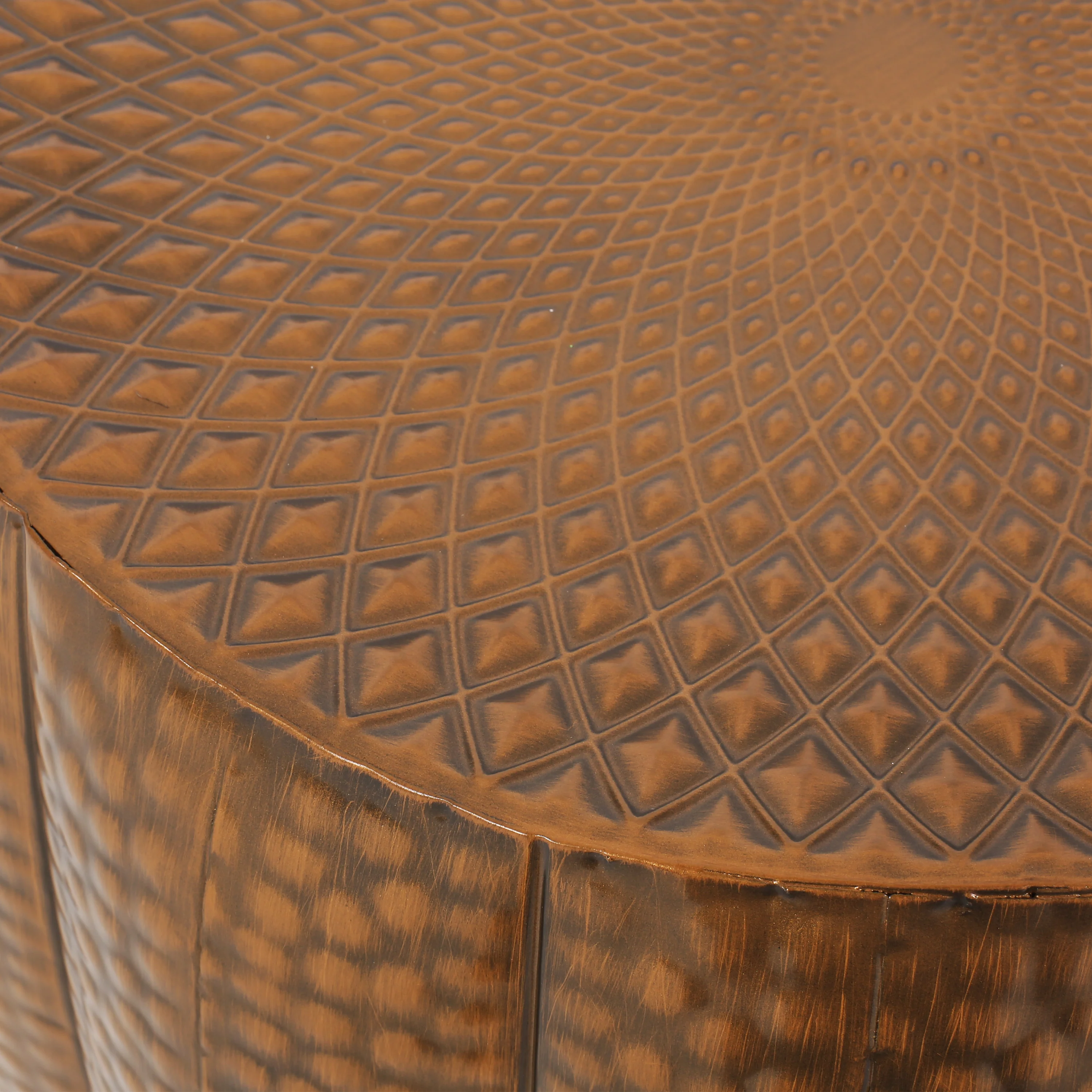 Craigue Modern Iron Mandala Pumpkin Side Table - furnishings