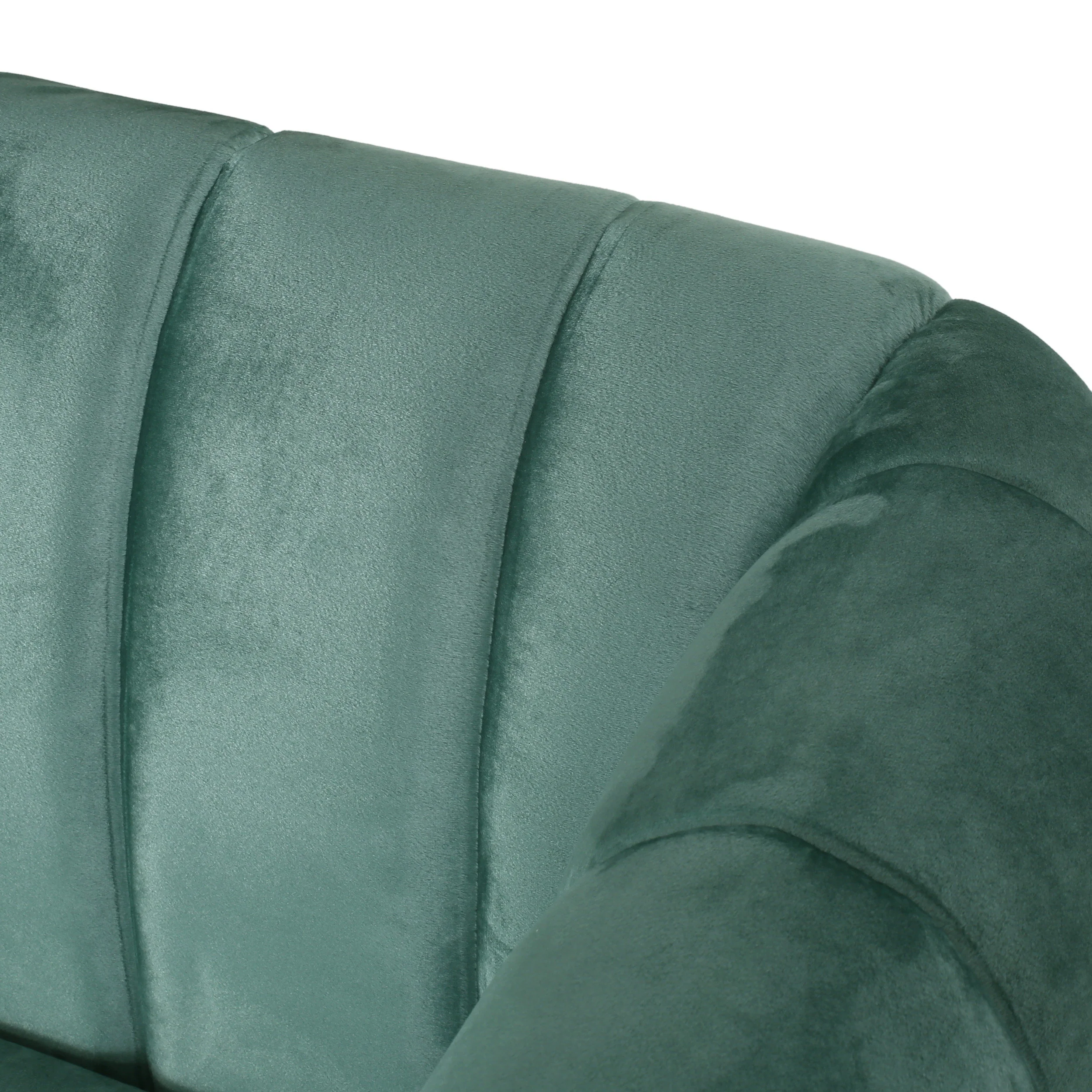 Worden Modern Glam Velvet Channel Stitch 3 Seater Sofa - furnishings