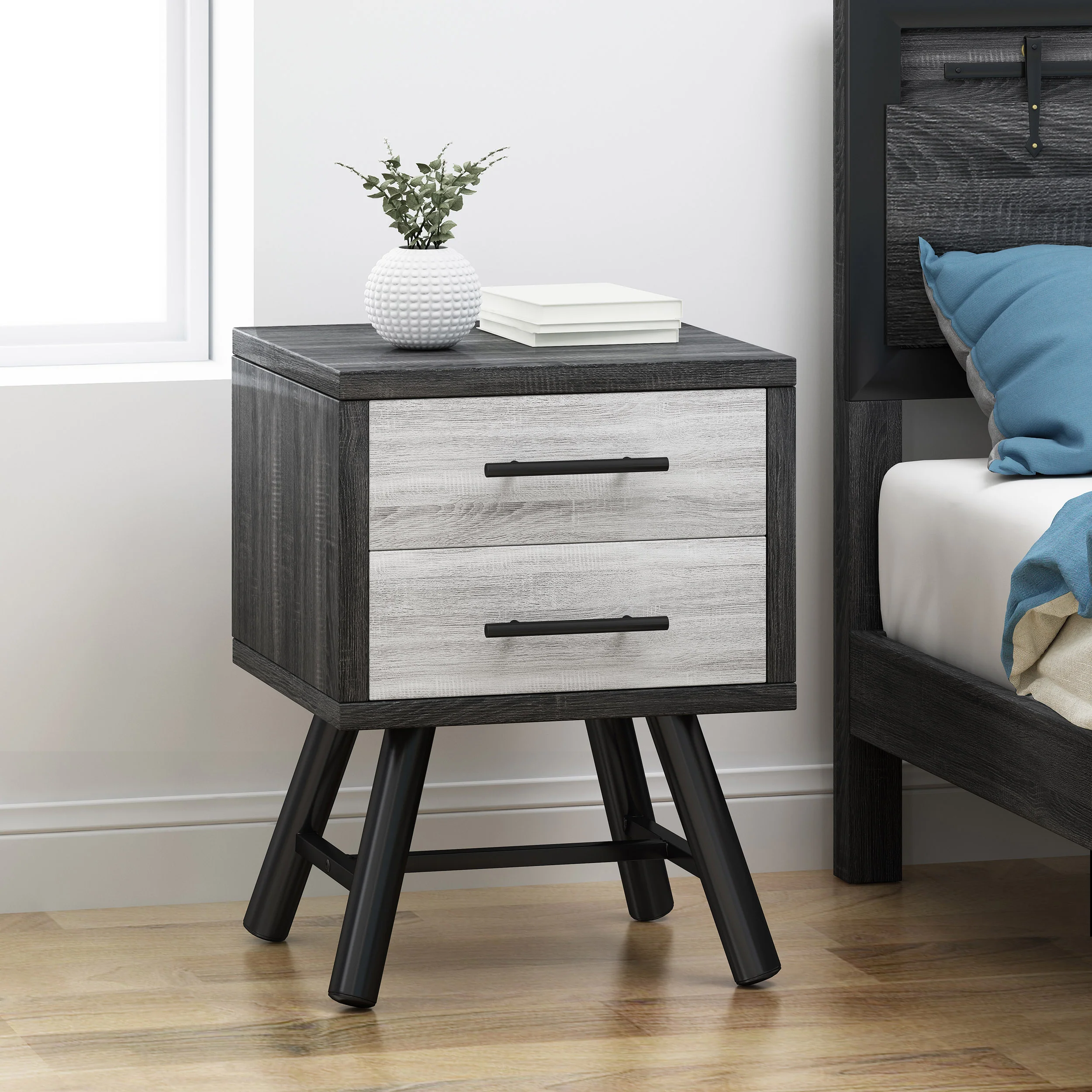 Amariana Mid-Century Modern Nightstand - furnishings