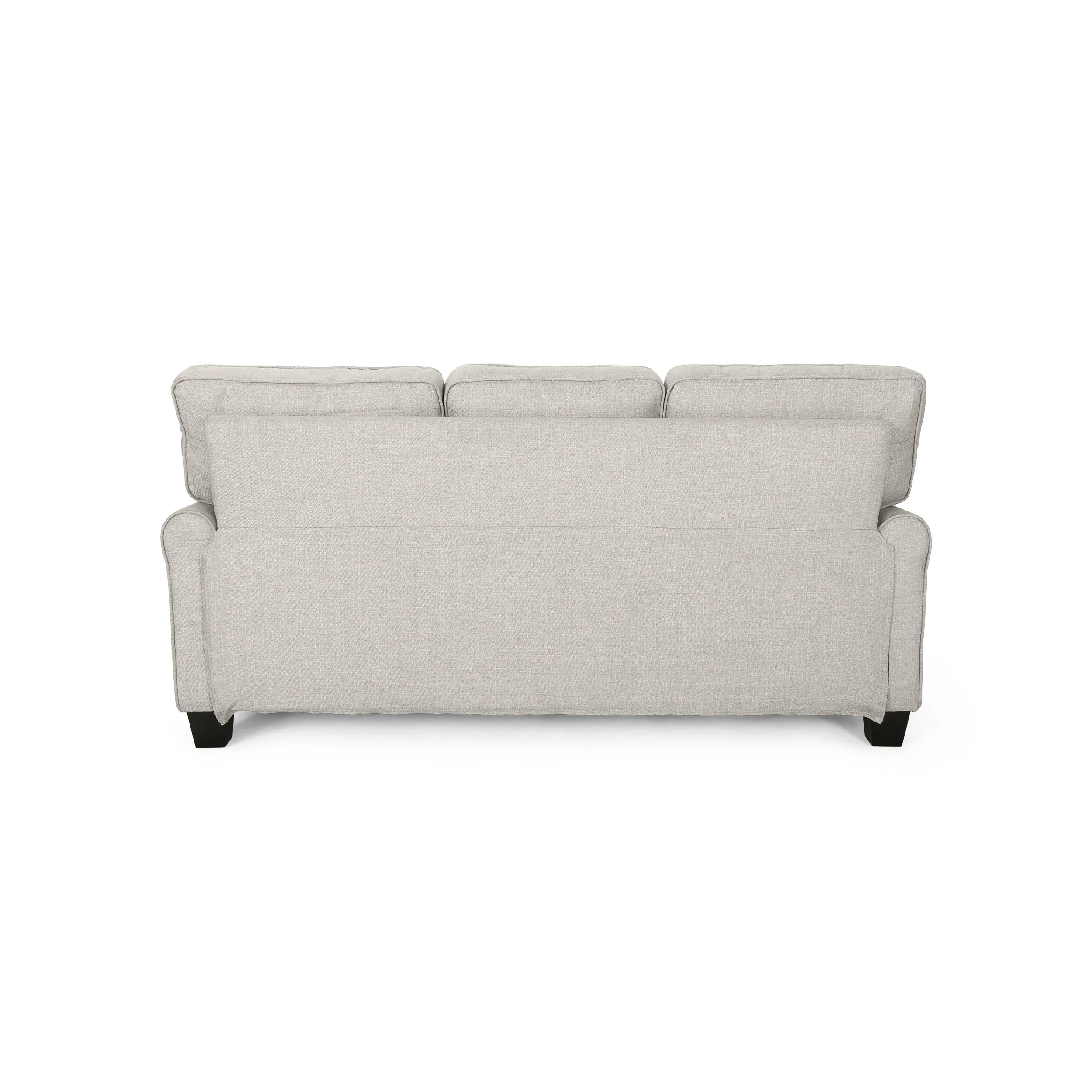 Bridget Contemporary Scrolled Arm Upholstered Fabric Sofa with Tonal Piping - furnishings