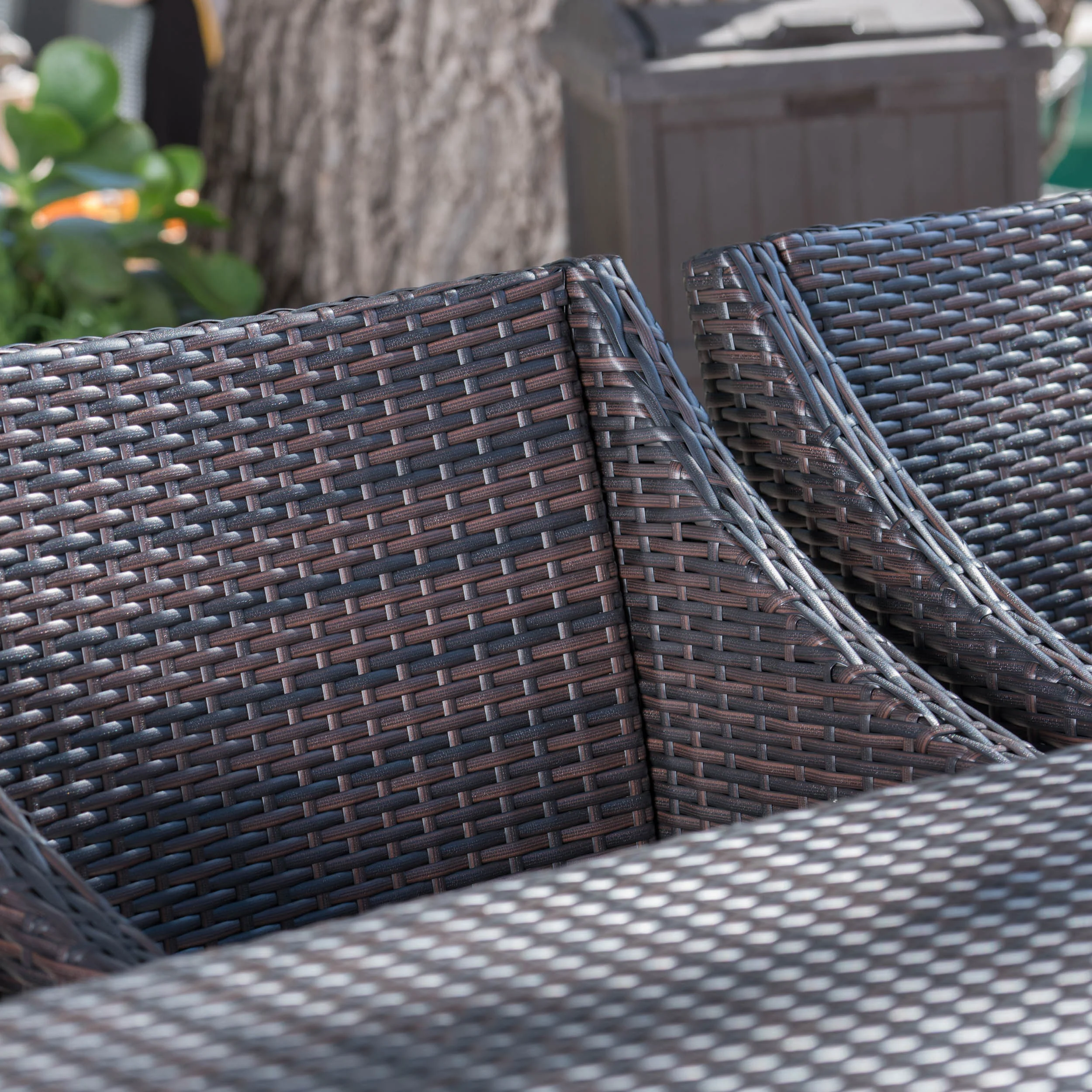 Frances Outdoor 7 Piece Wicker Oval Dining Set with Water Resistant Cushions - furnishings