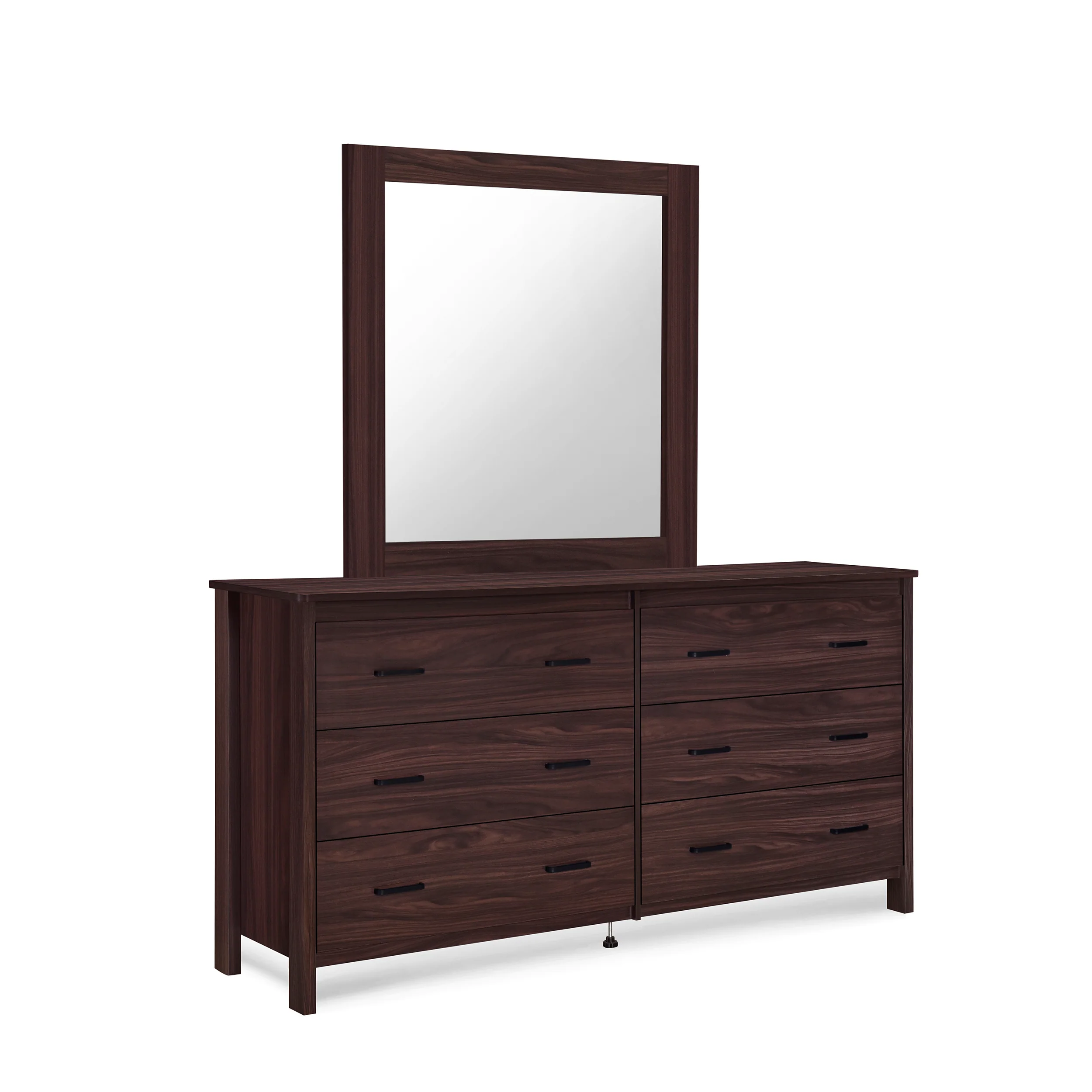 Titeca Contemporary 6 Drawer Vanity Dresser with Square Mirror - furnishings