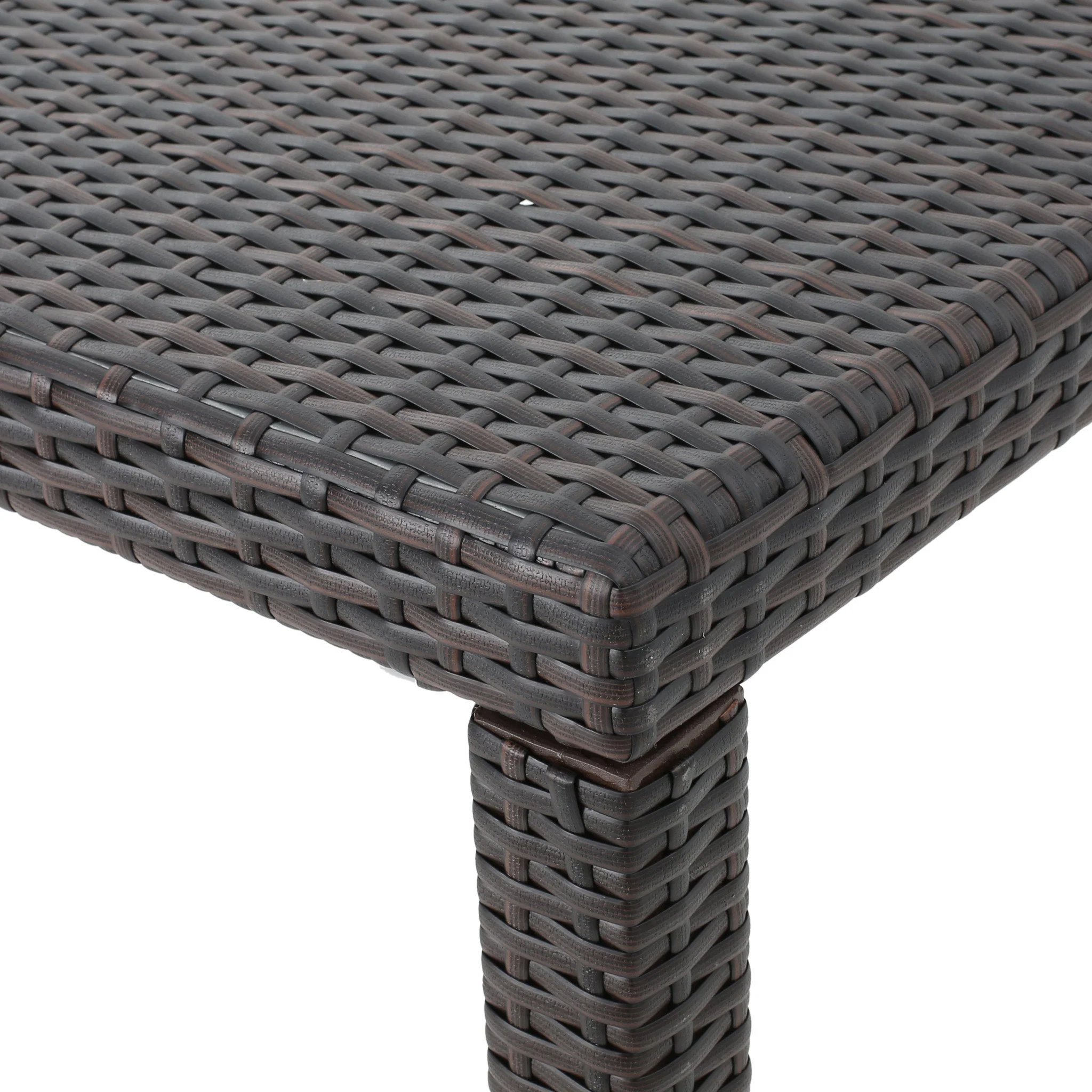 Edene Outdoor 5 Piece Multibrown Wicker Rectangular Dining Set - furnishings