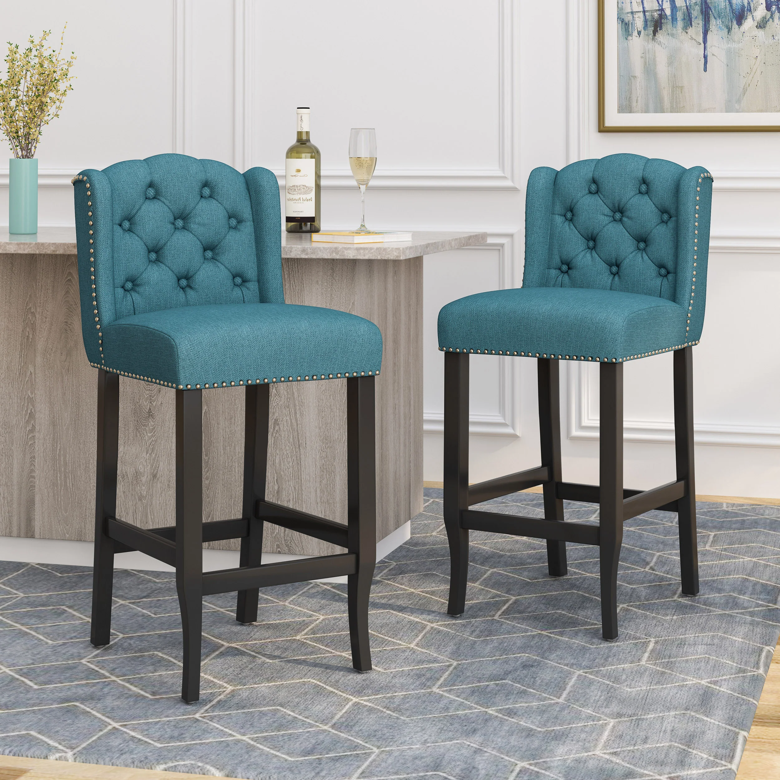 Denisa Wingback Barstool (Set of 2) - furnishings