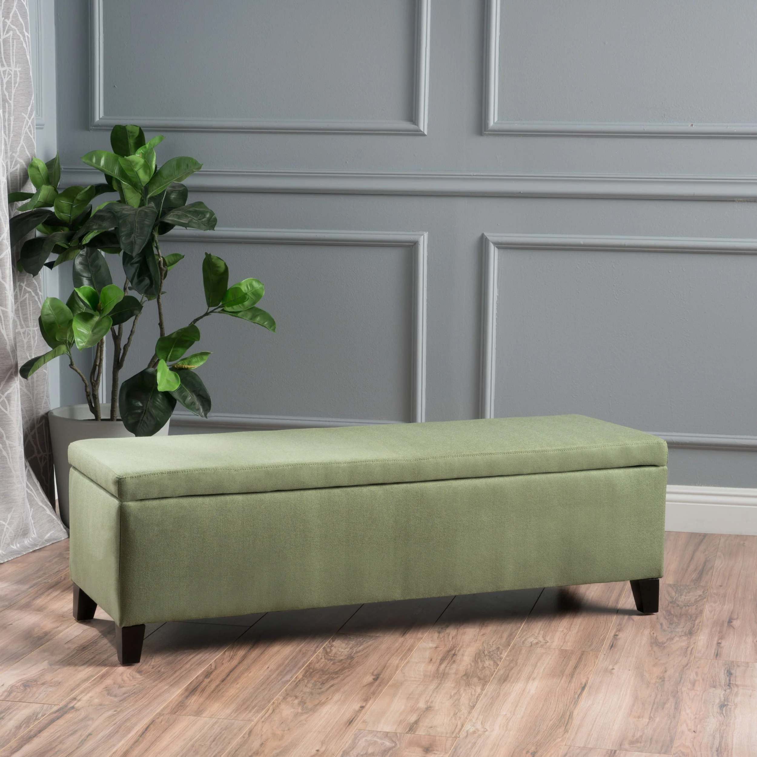 Clor Fabric Rectangle Storage Ottoman Bench - furnishings
