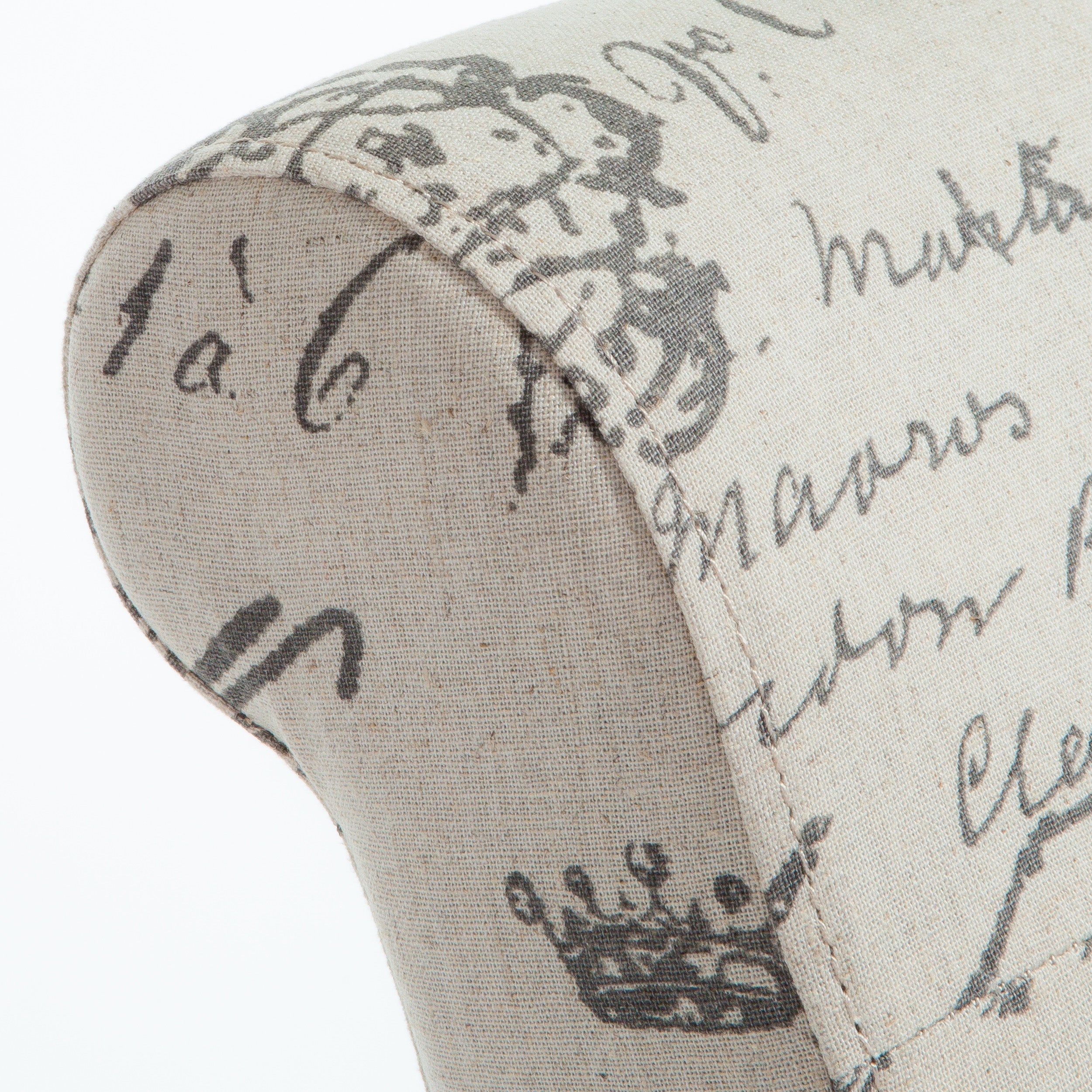 Cosette Script Printed Beige Linen Dining Chairs (Set of 2) - furnishings