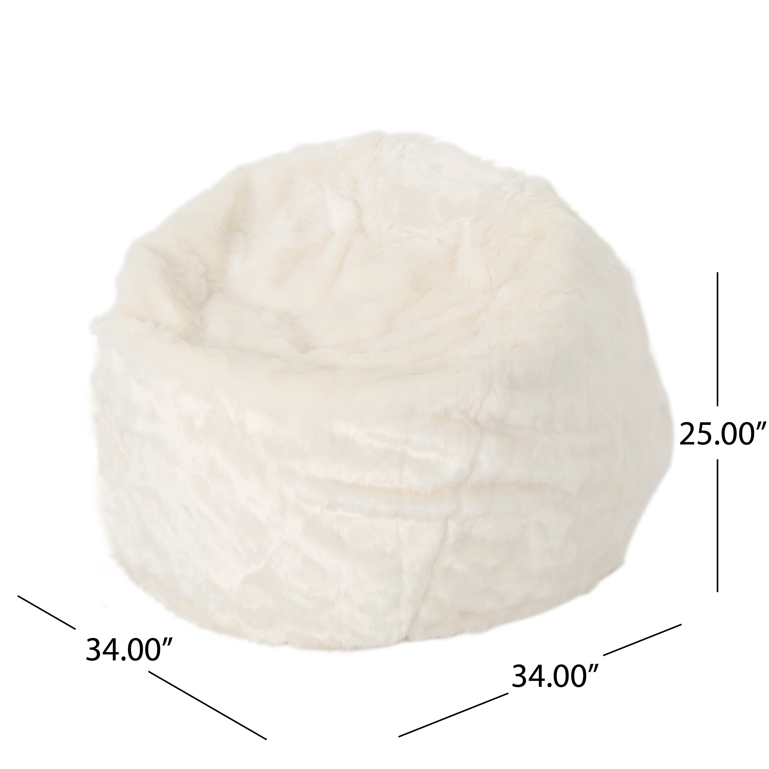 Laraine Furry Glam 3 Ft. Bean Bag - furnishings