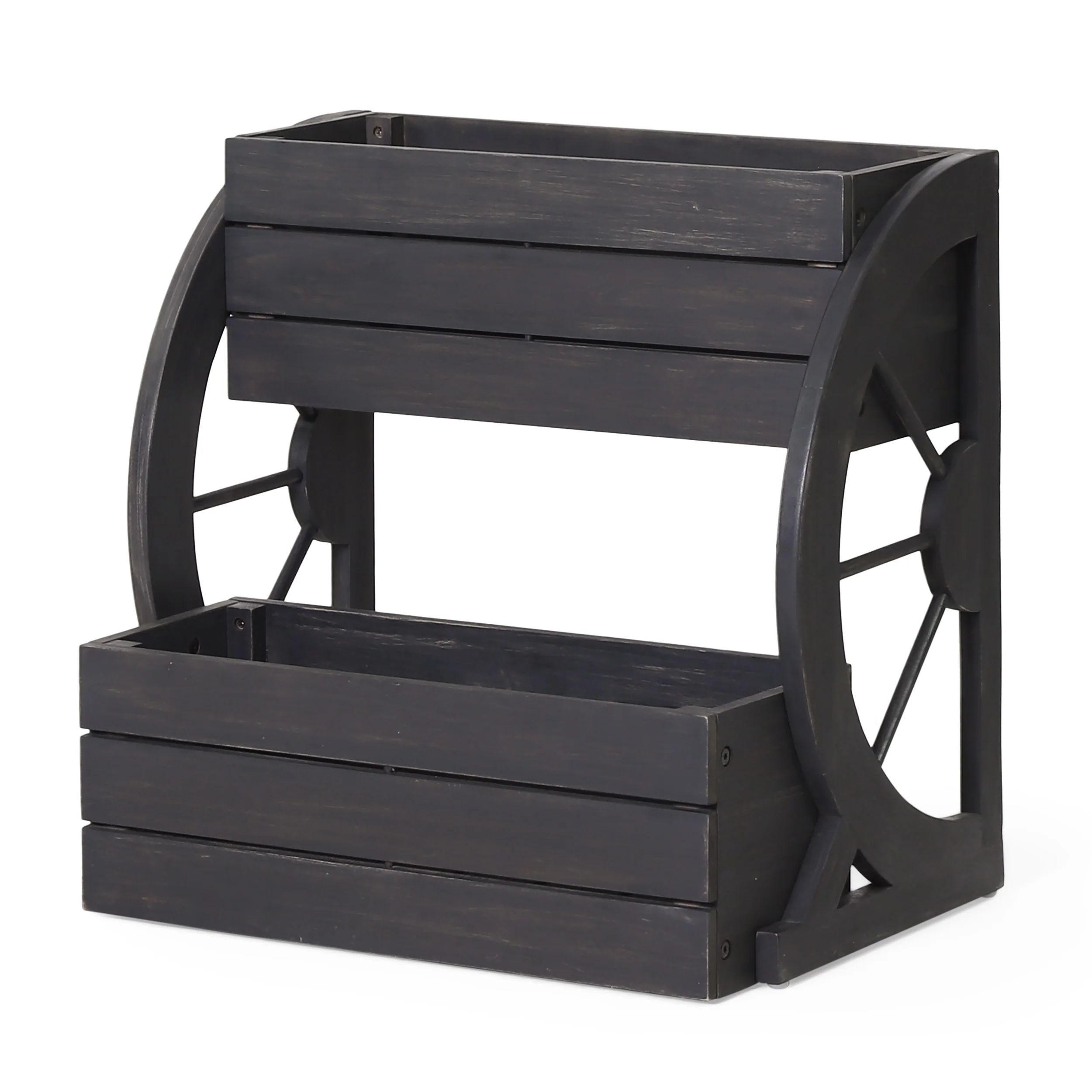 Acworth Outdoor 2 Tier Acacia Wood Planter - furnishings