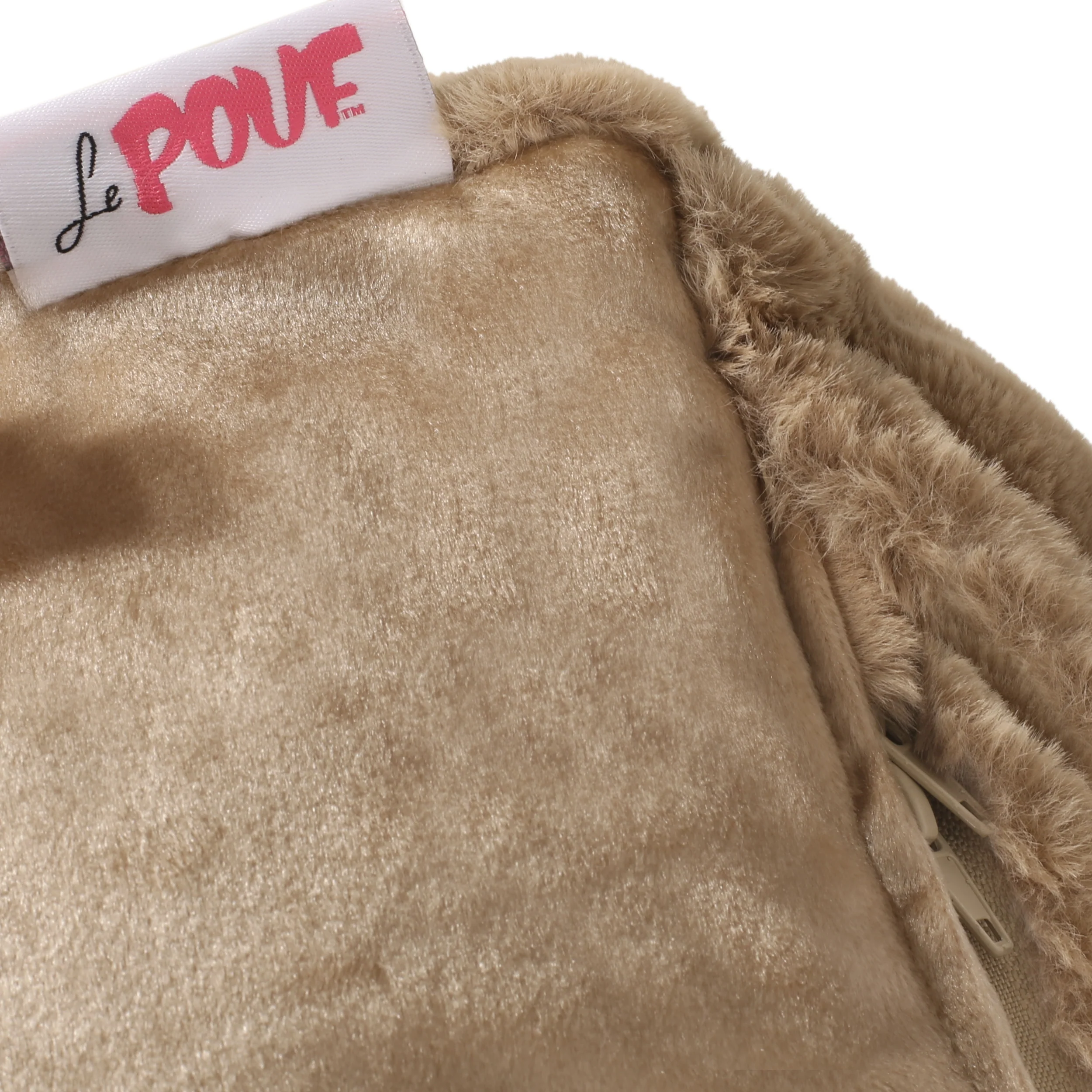 Pickerel Modern Glam Faux Fur Cube Pouf - furnishings